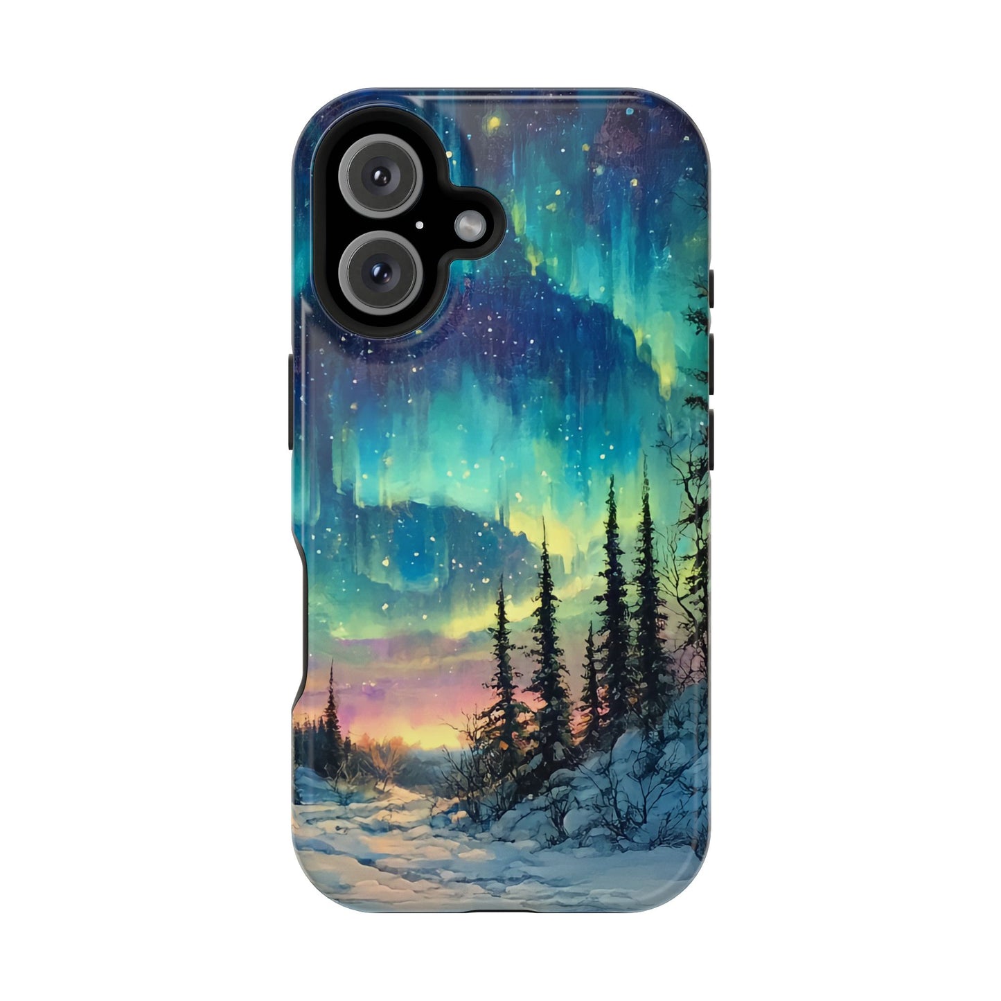 Aurora Borealis Impact-Resistant Phone Case - Durable Protection with Stunning Northern Lights Design