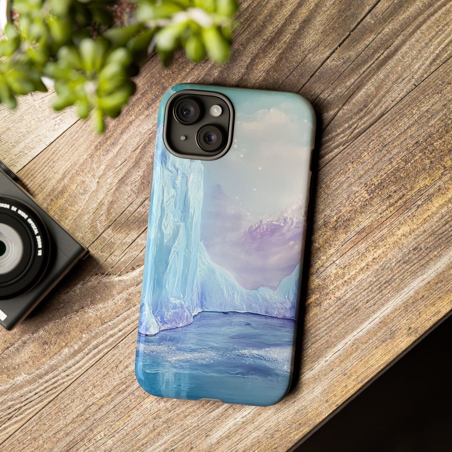 Artistic Phone Case with Iceberg Design