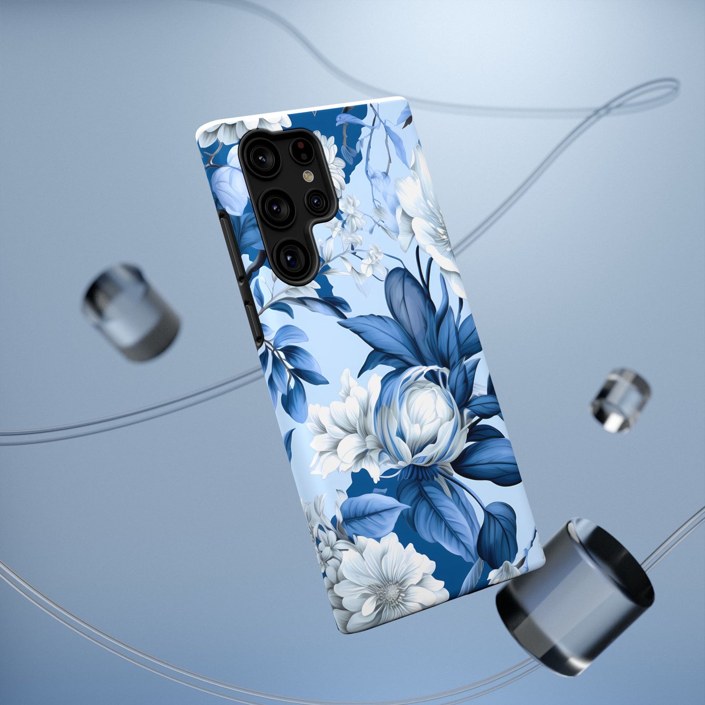 Elegant Blue Floral Phone Case