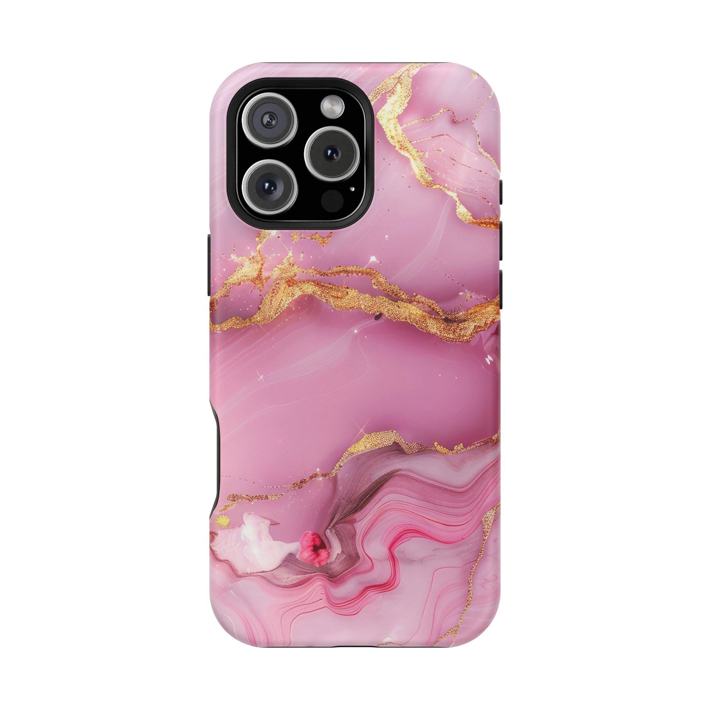 Elegant Marble Phone Case - Pink & Gold