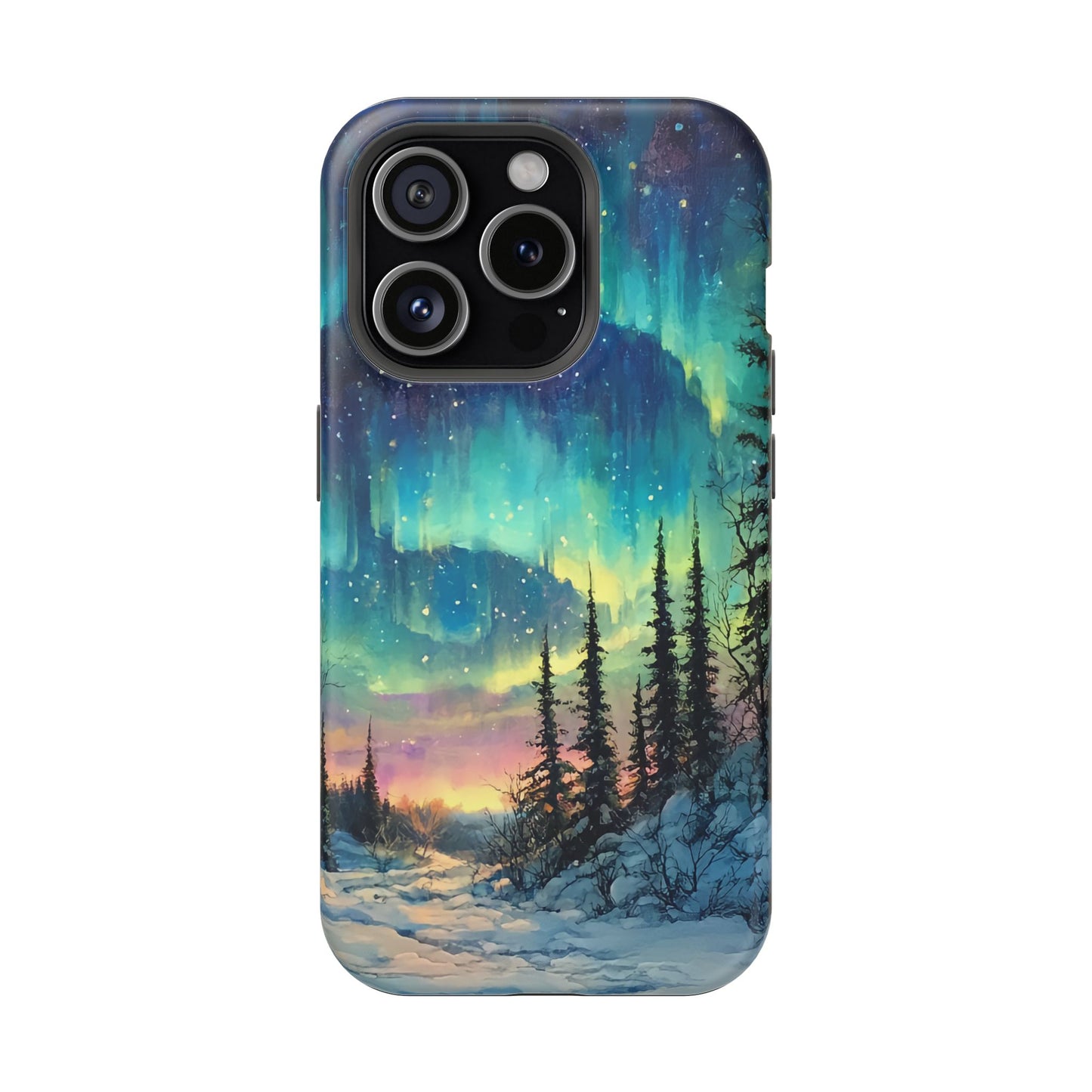 Aurora Borealis Impact-Resistant Phone Case - Durable Protection with Stunning Northern Lights Design