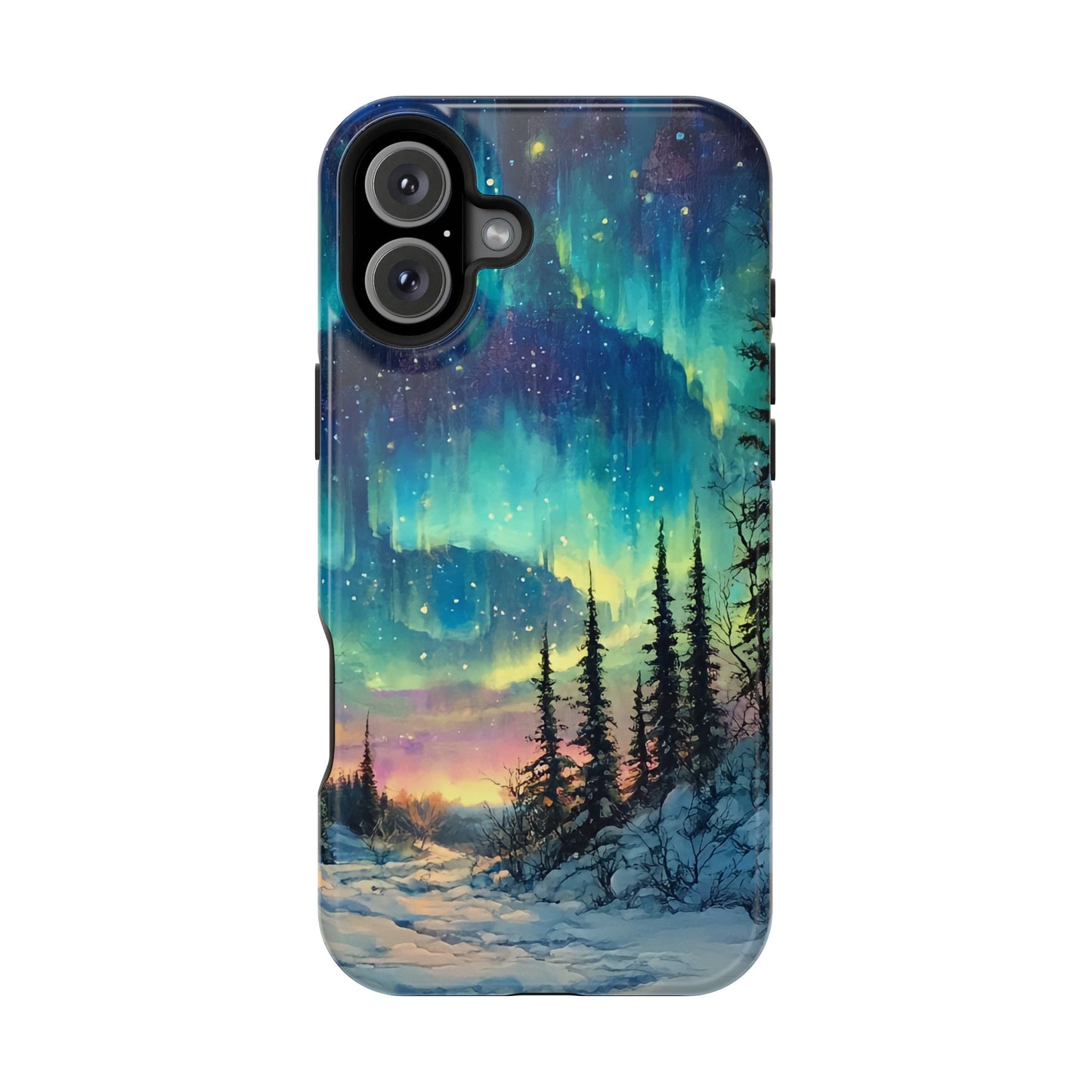 Aurora Borealis Impact-Resistant Phone Case - Durable Protection with Stunning Northern Lights Design