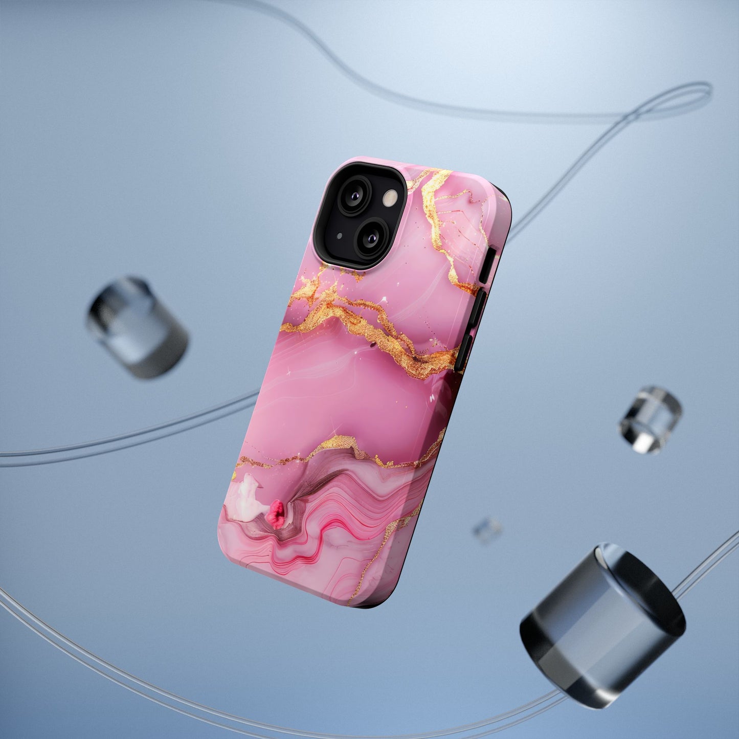 Elegant Marble Phone Case - Pink & Gold
