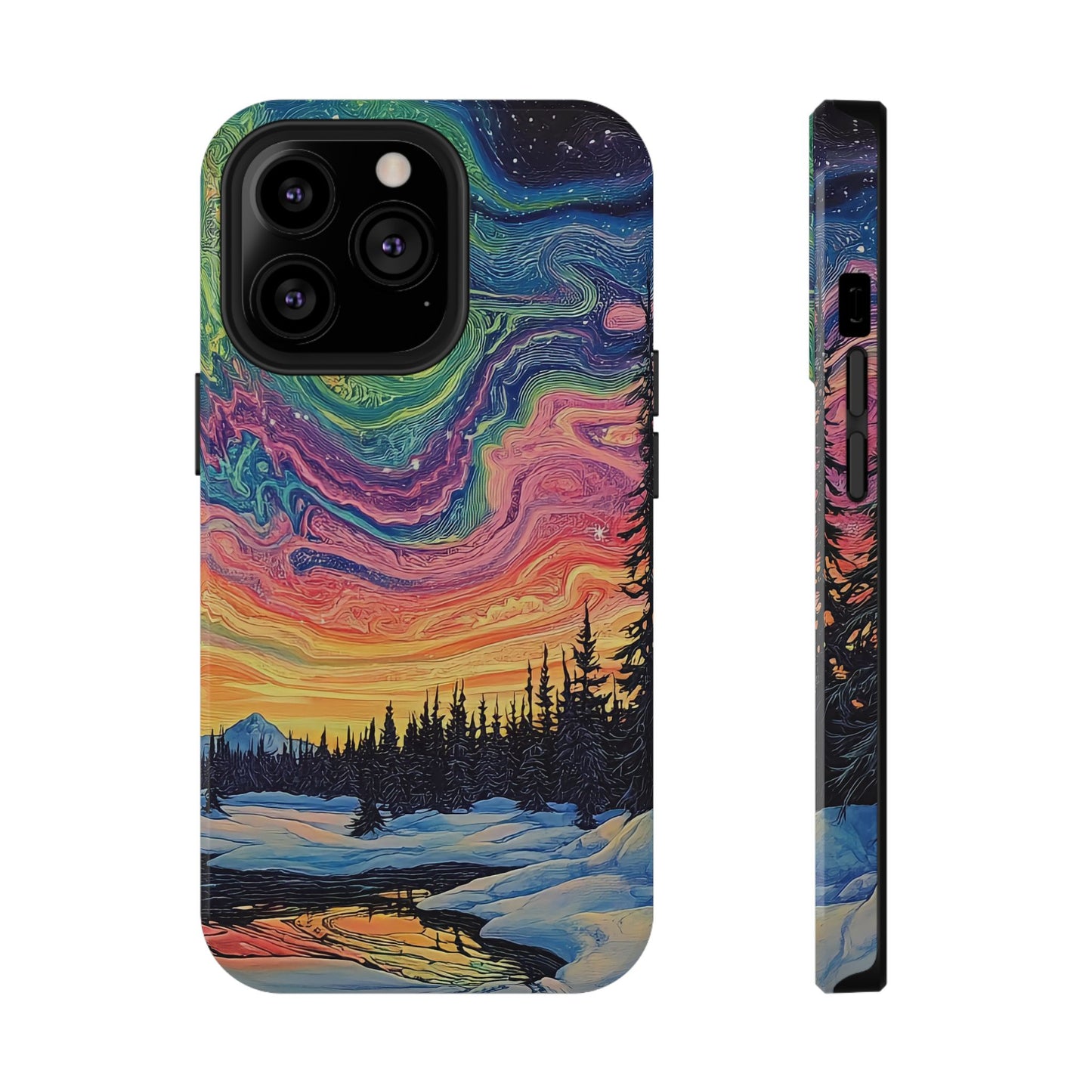 Nature-Inspired Impact-Resistant Phone Case - Vibrant Galaxy Sky Design