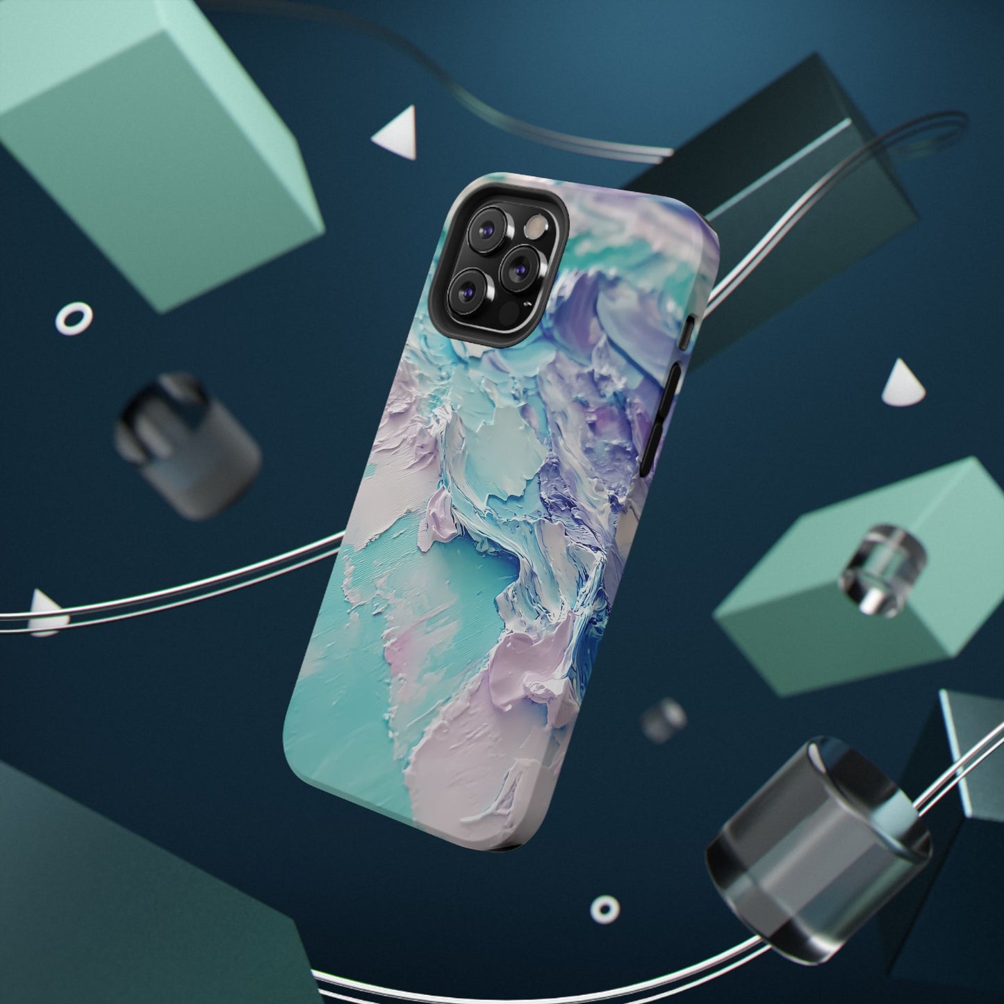 Aqua Abstract Impact-Resistant Phone Case