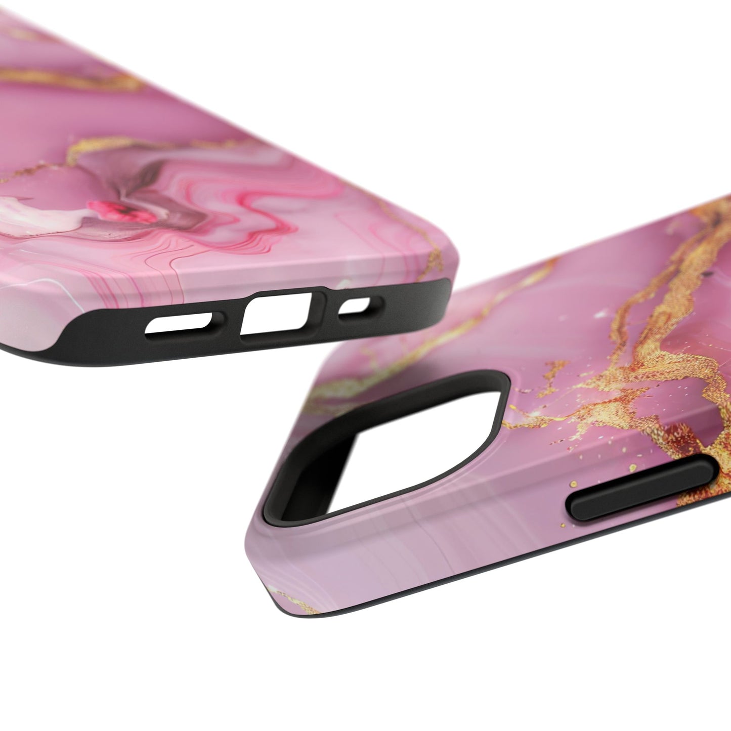 Elegant Marble Phone Case - Pink & Gold