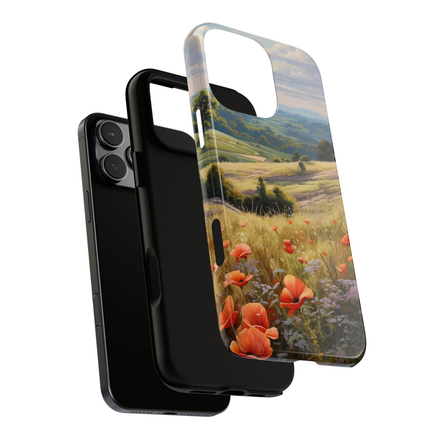 Phone Case with Beautiful Poppy Field Design