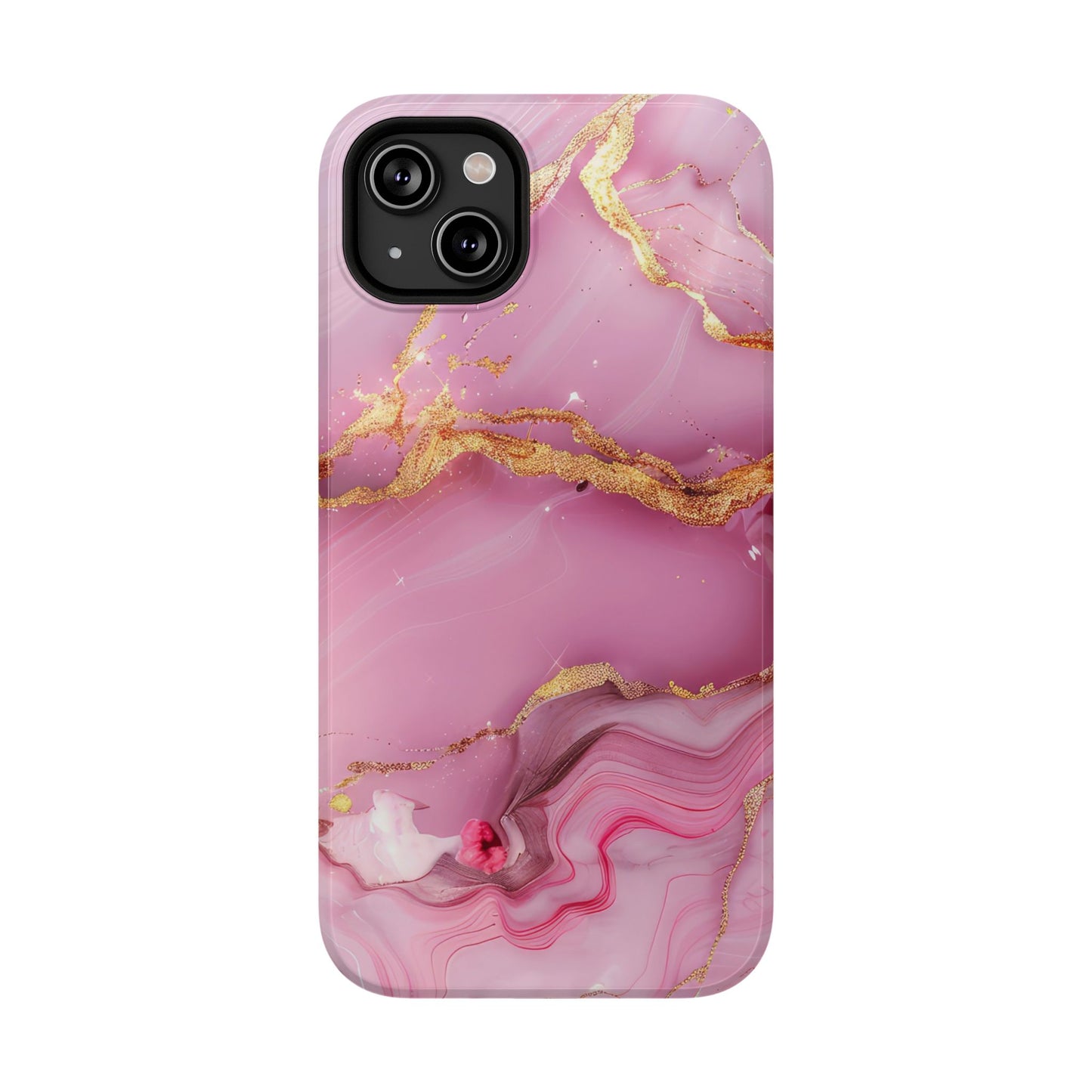 Elegant Marble Phone Case - Pink & Gold