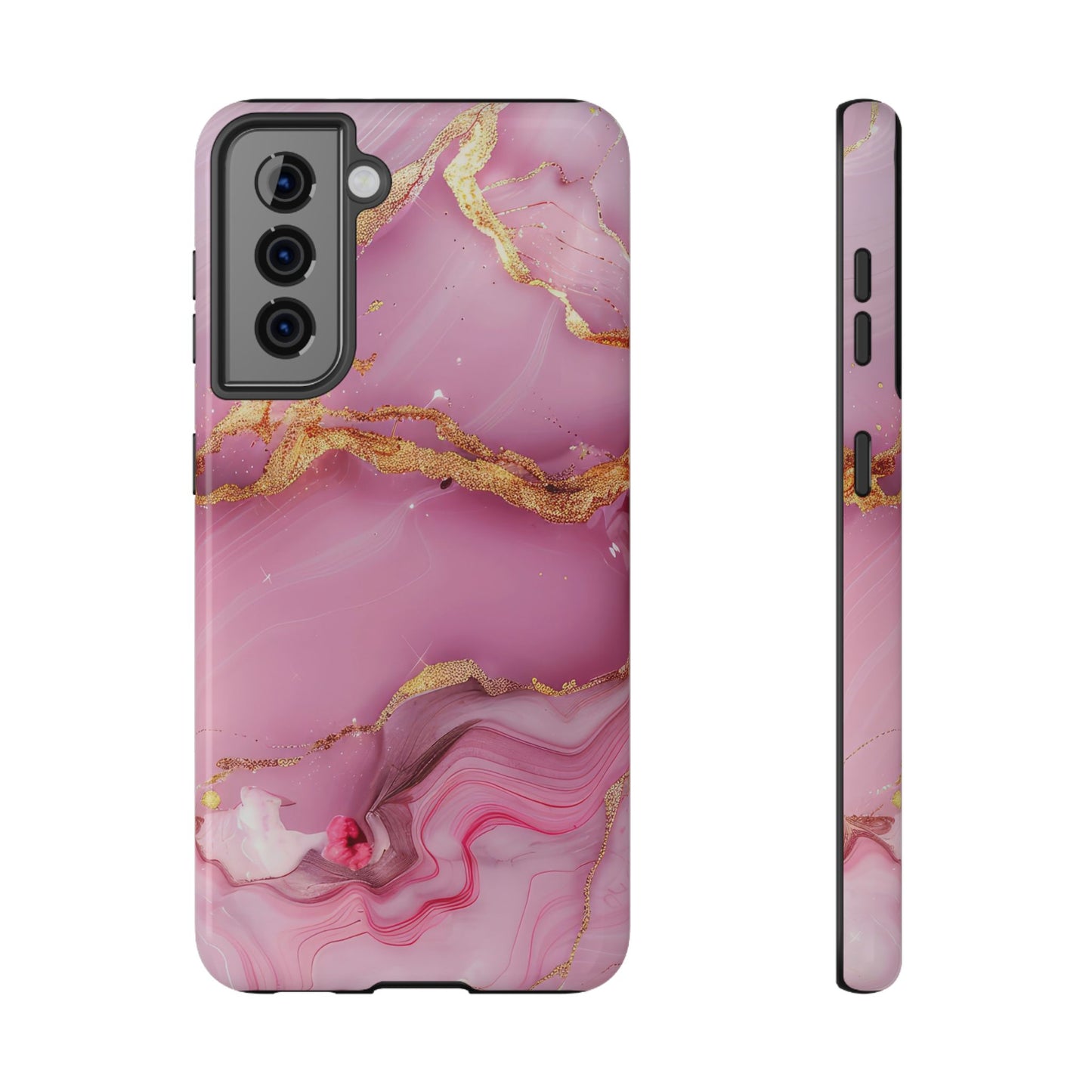Elegant Marble Phone Case - Pink & Gold