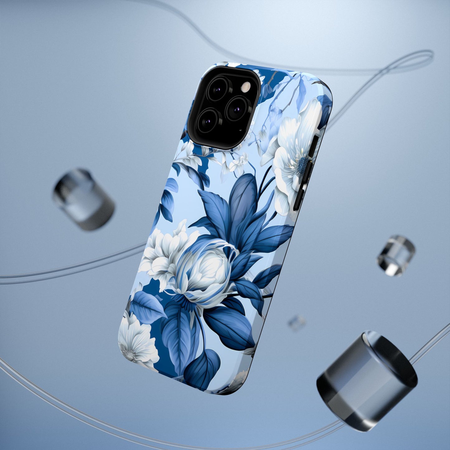 Elegant Blue Floral Phone Case
