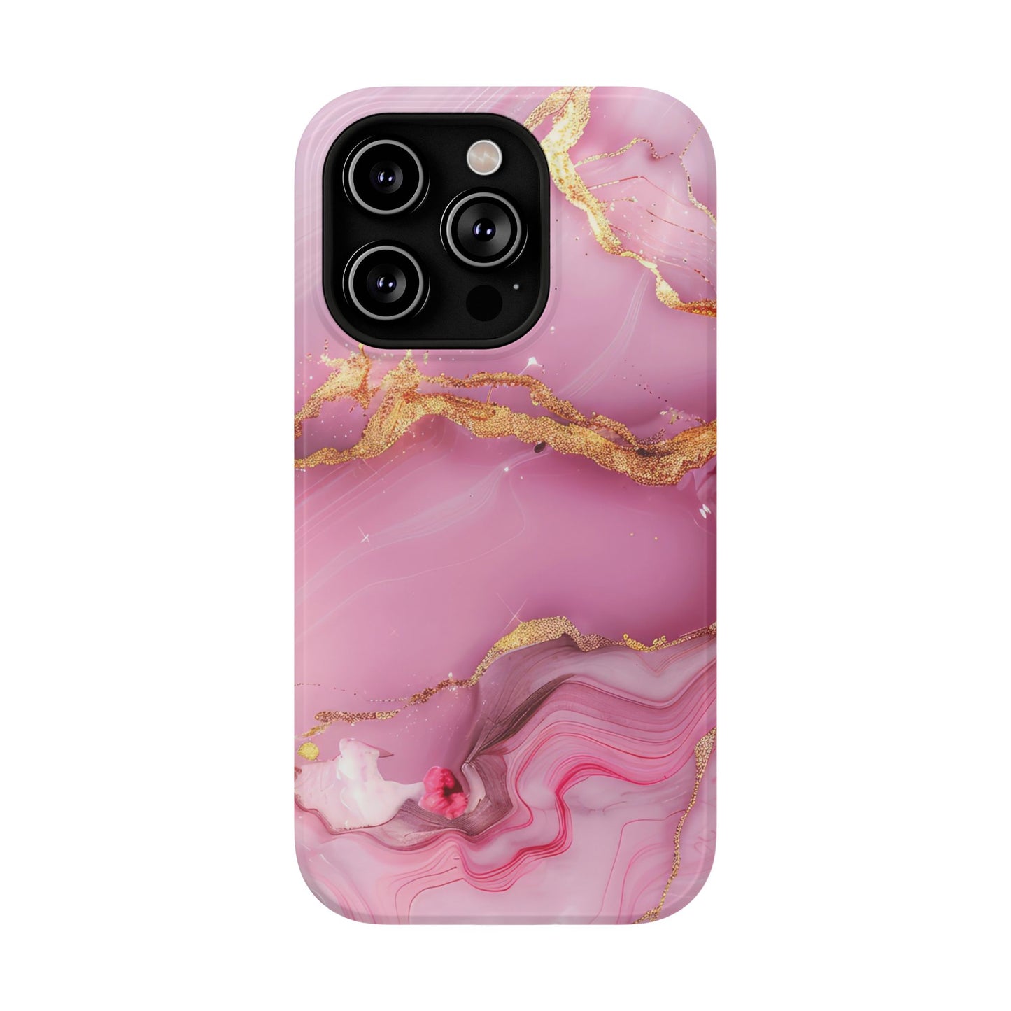 Elegant Marble Phone Case - Pink & Gold