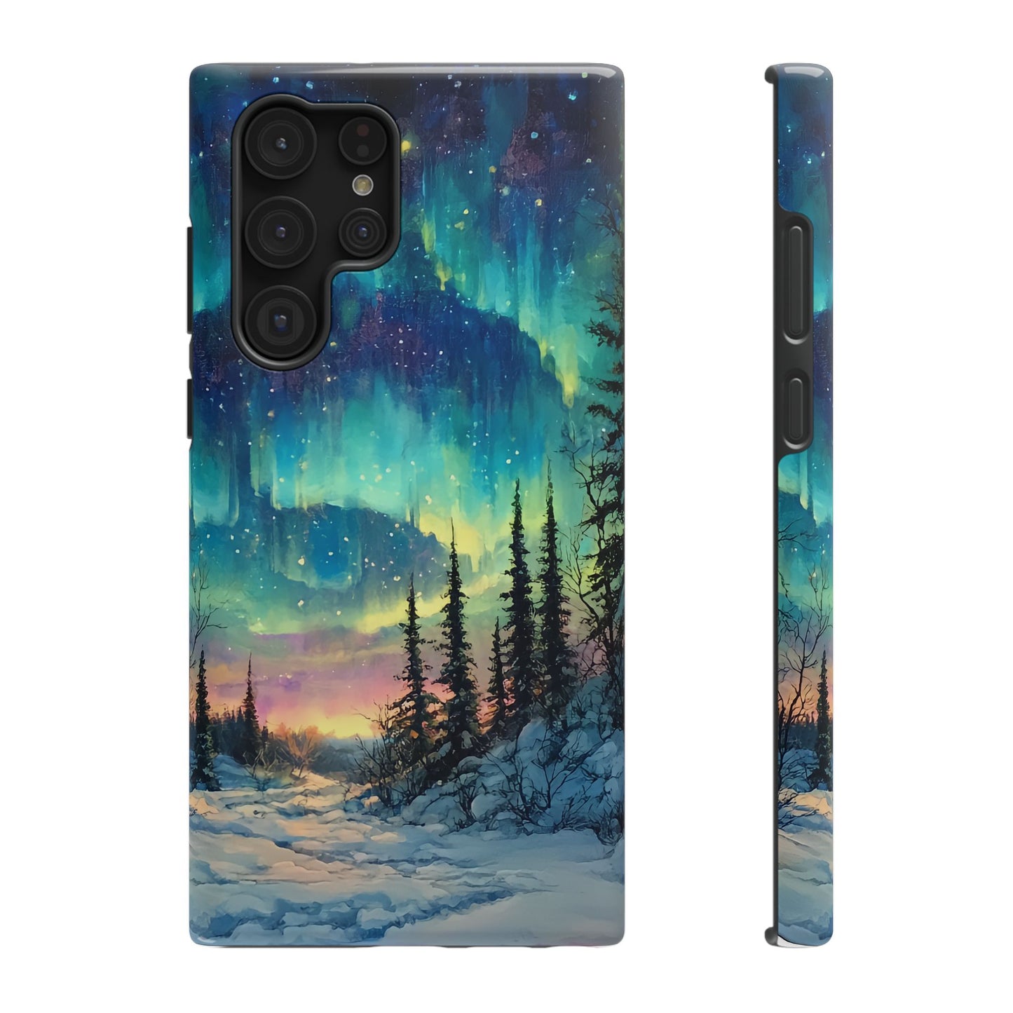 Aurora Borealis Impact-Resistant Phone Case - Durable Protection with Stunning Northern Lights Design