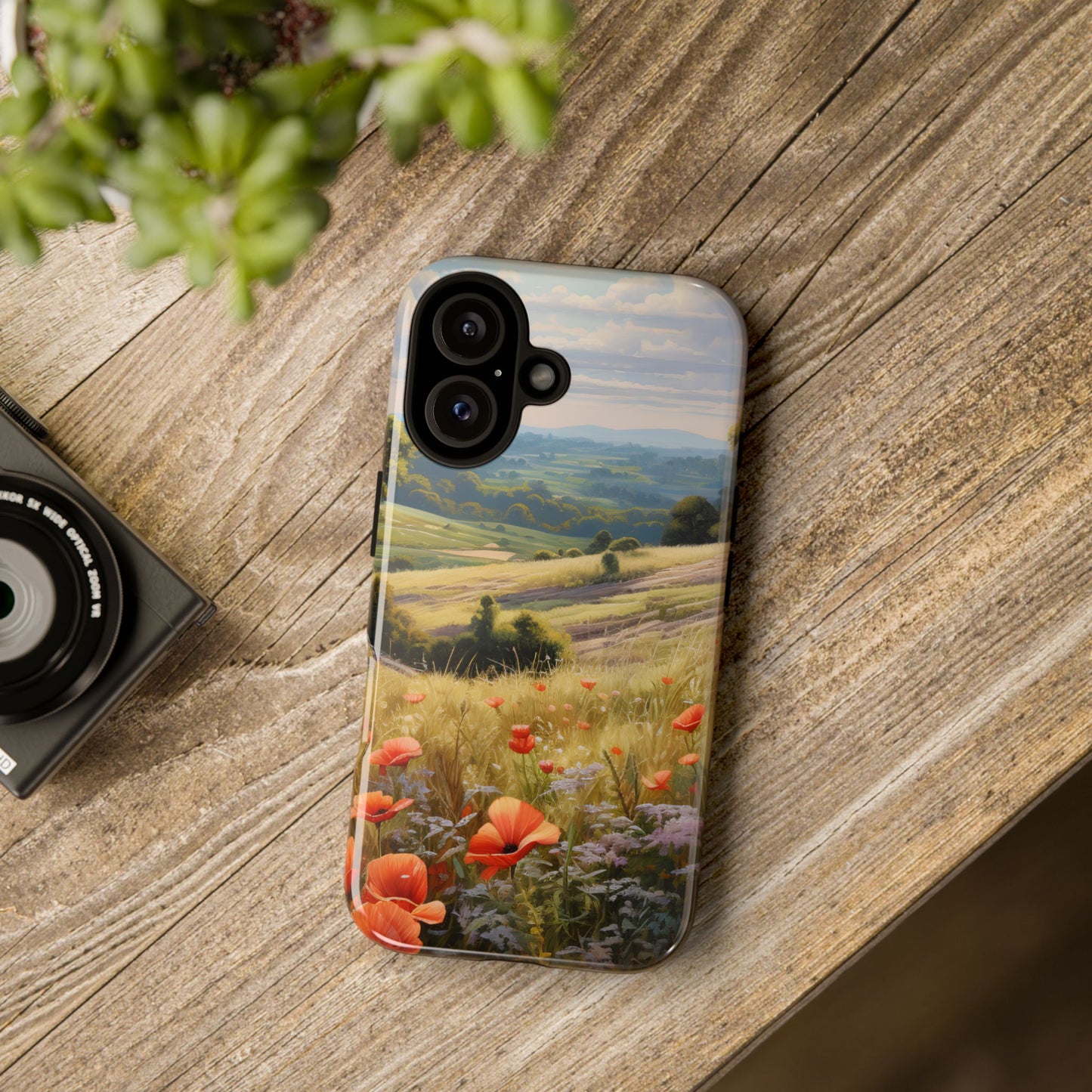 Phone Case with Beautiful Poppy Field Design