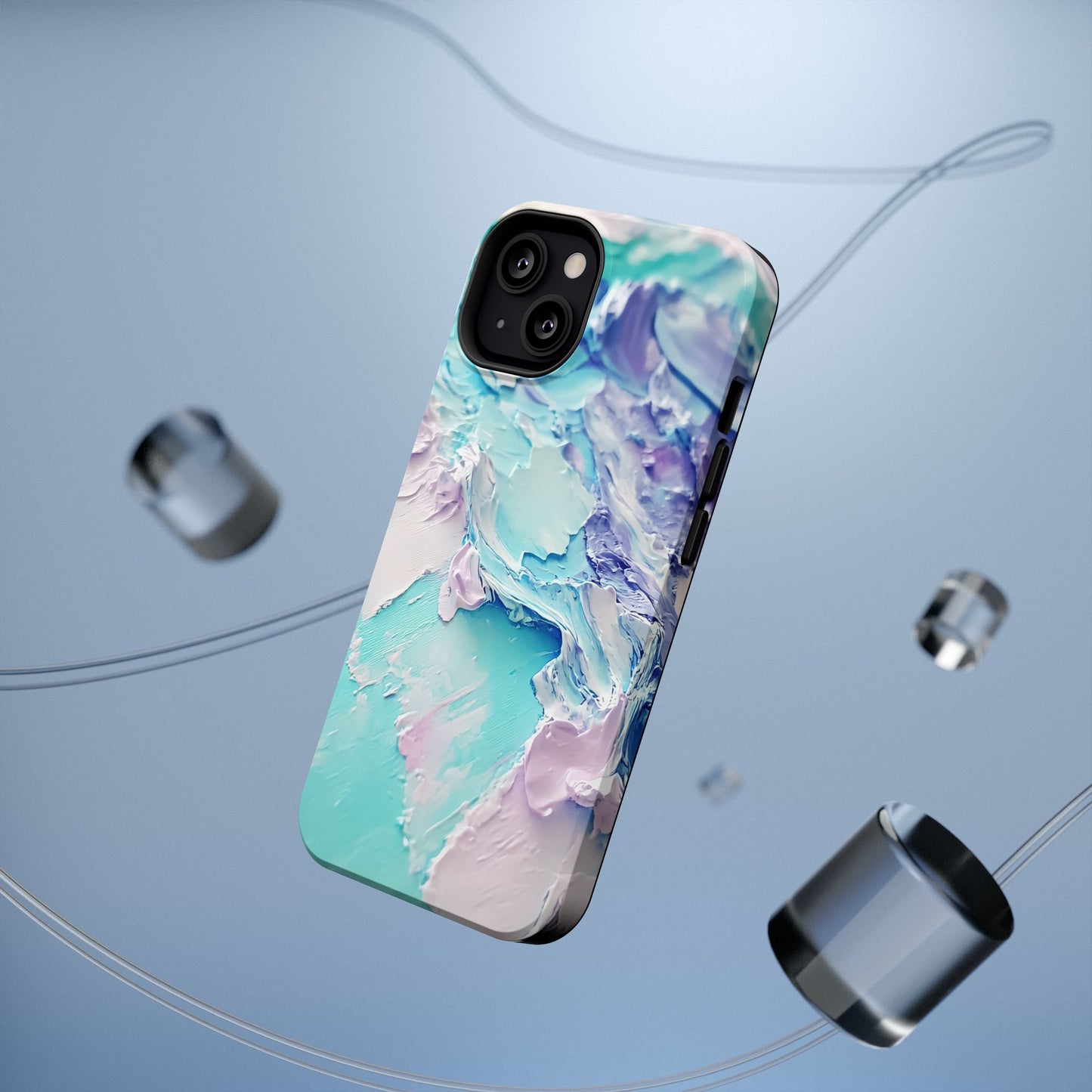 Aqua Abstract Impact-Resistant Phone Case