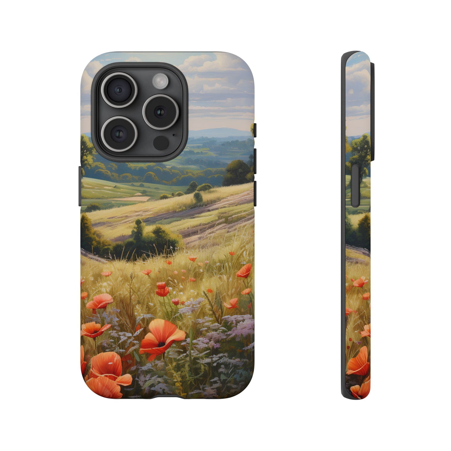 Phone Case with Beautiful Poppy Field Design
