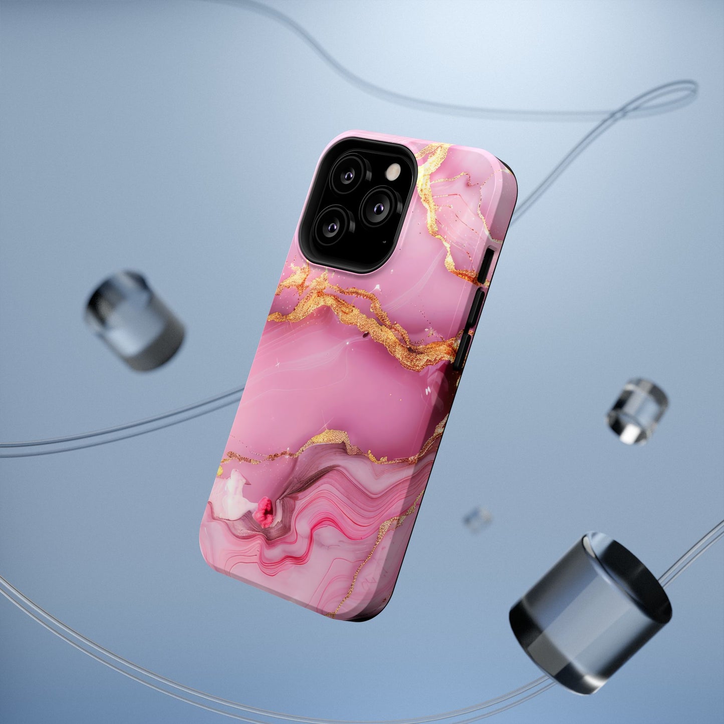 Elegant Marble Phone Case - Pink & Gold