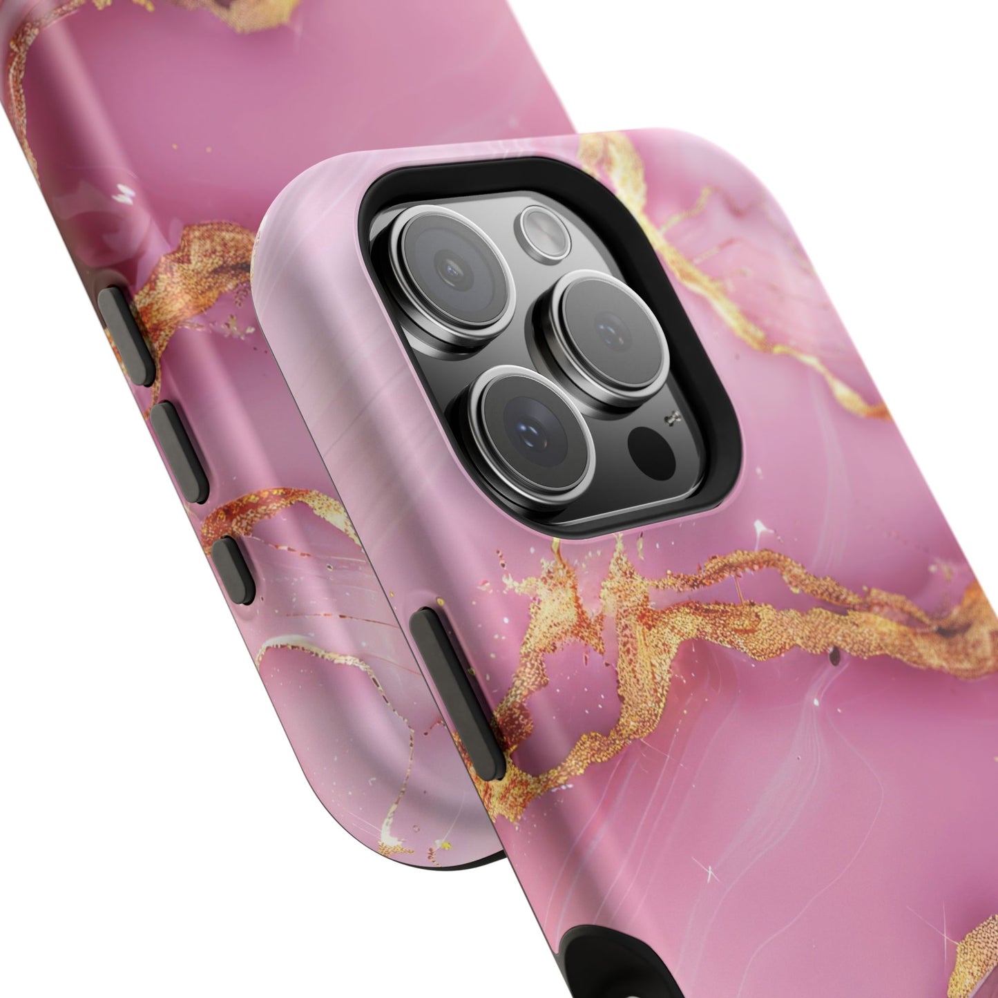 Elegant Marble Phone Case - Pink & Gold