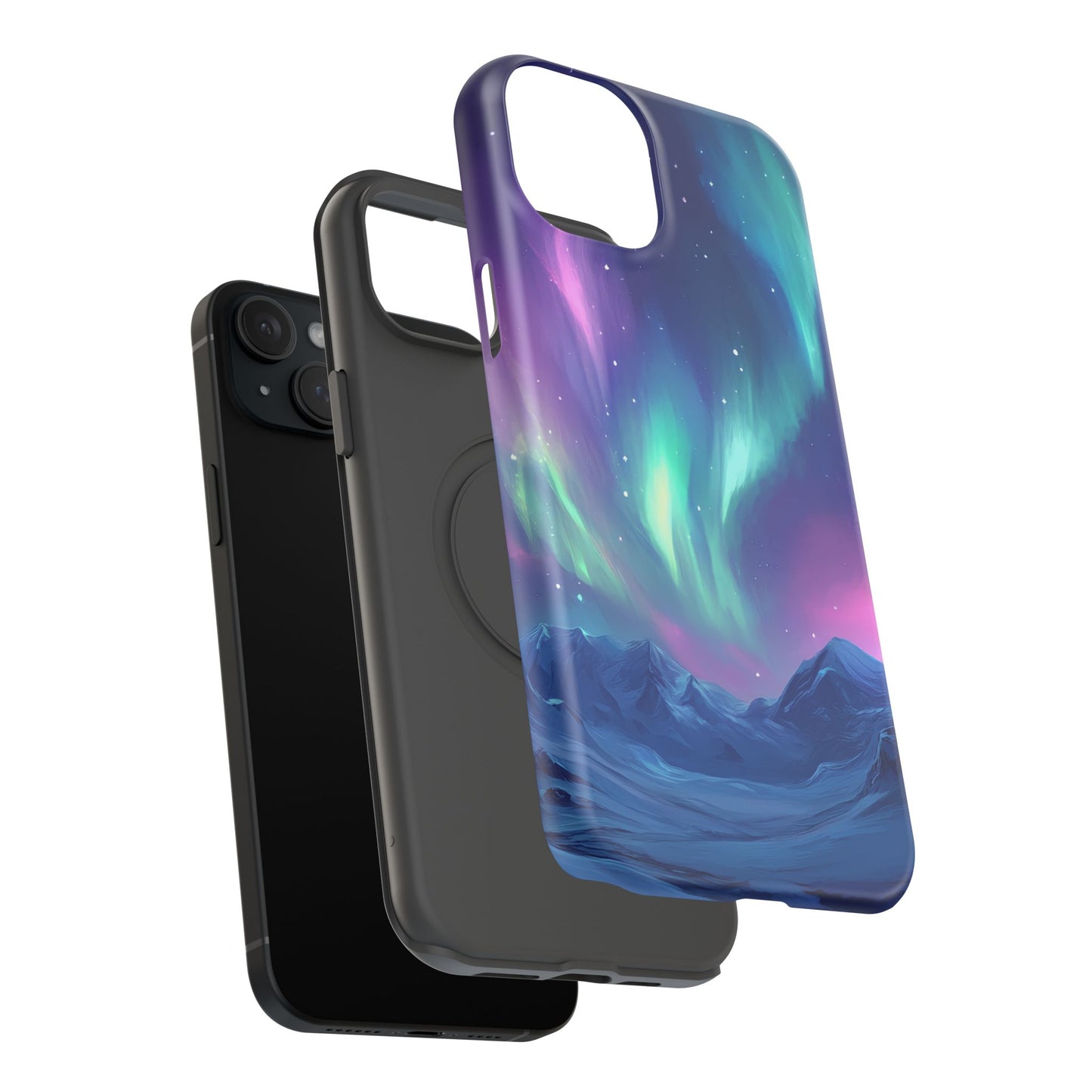 Aurora Borealis Impact-Resistant Phone Case - Colorful Northern Lights Design-2