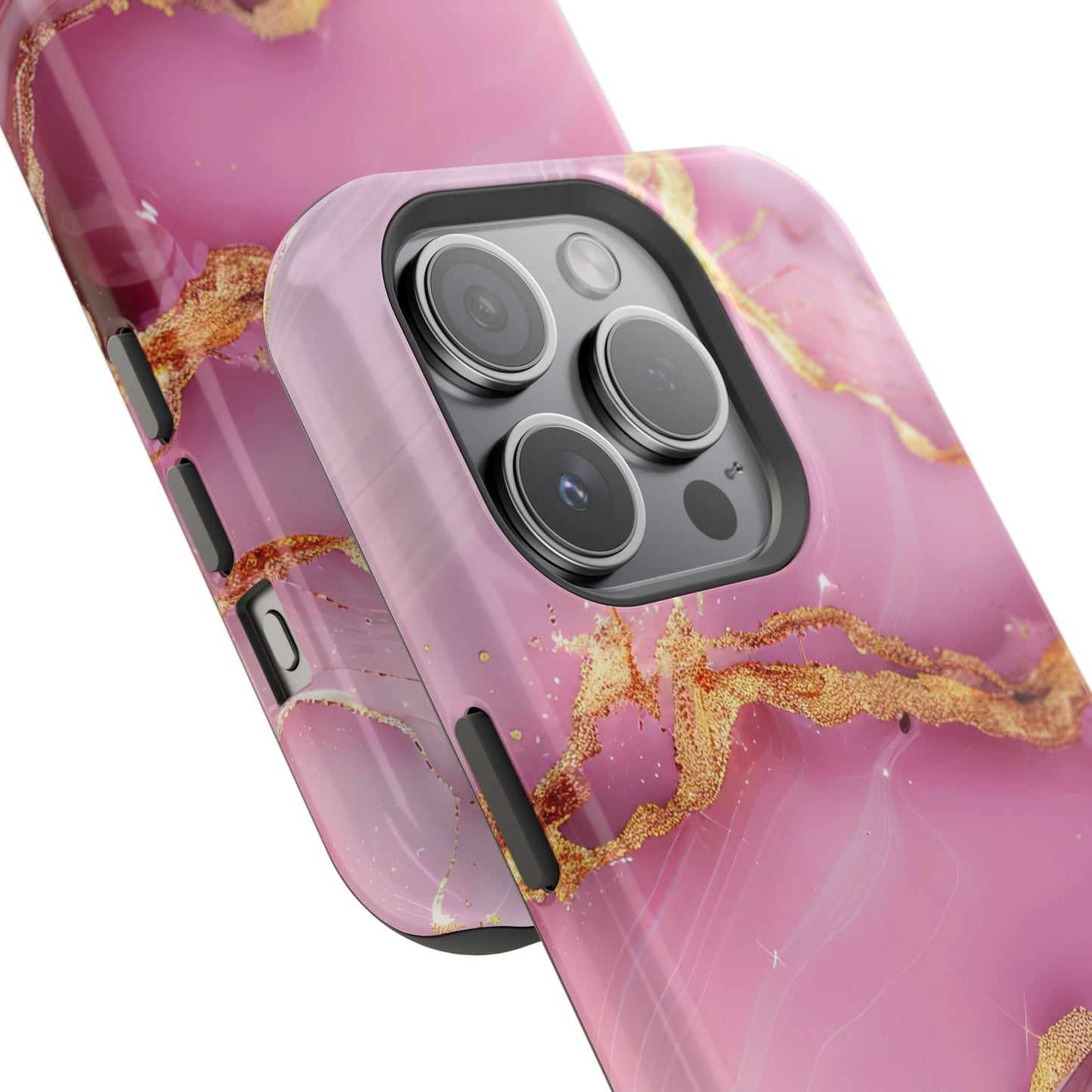 Elegant Marble Phone Case - Pink & Gold