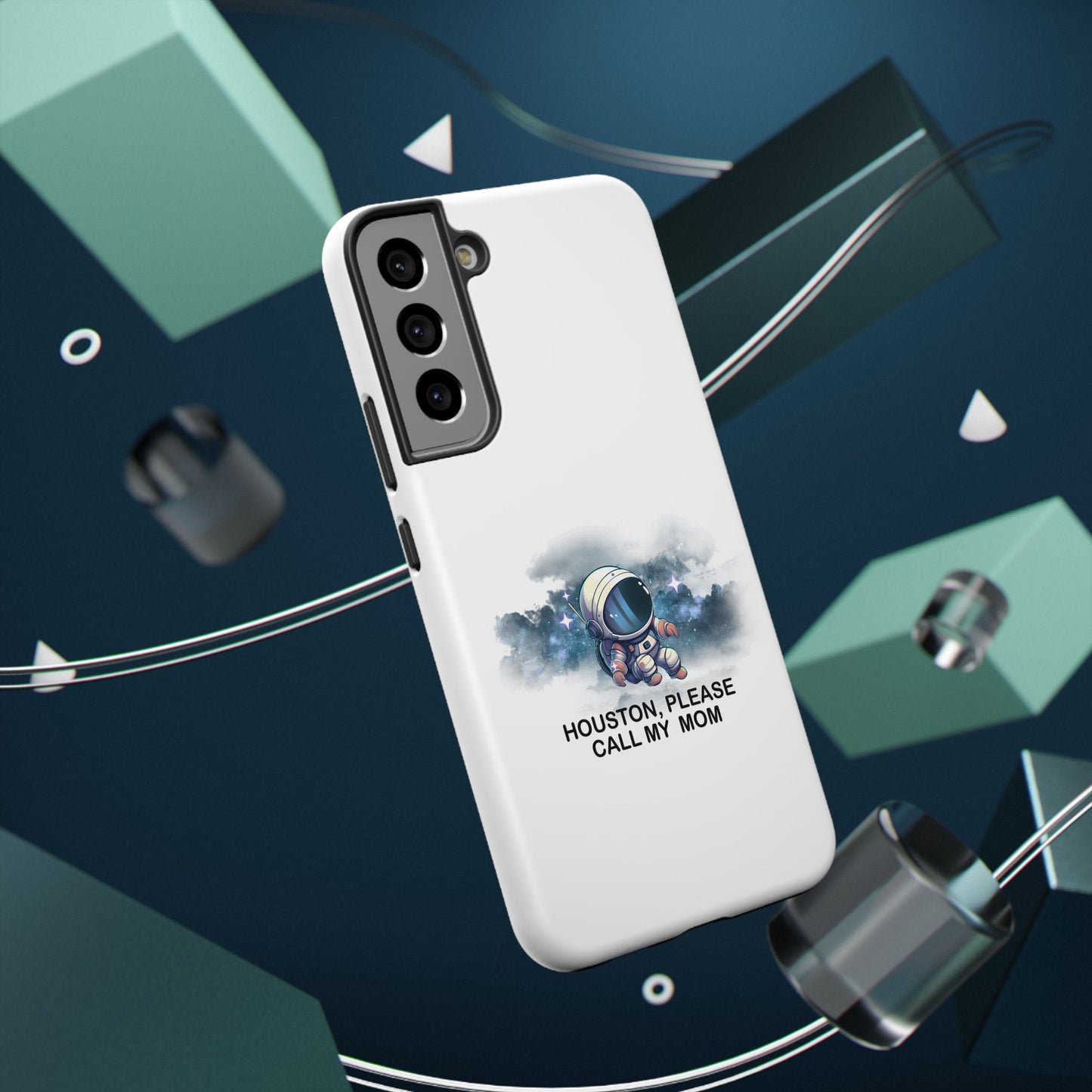 Astronaut Phone Case - "Houston, Please Call My Mom" Impact-Resistant Cover for Space Lovers