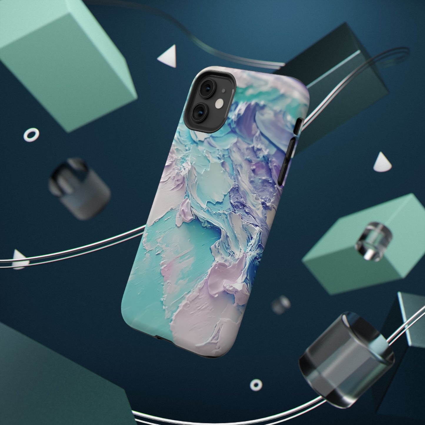 Aqua Abstract Impact-Resistant Phone Case