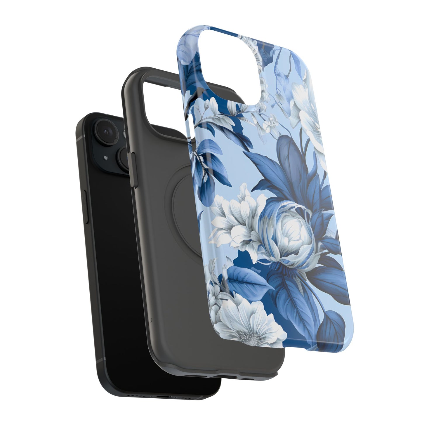 Elegant Blue Floral Phone Case