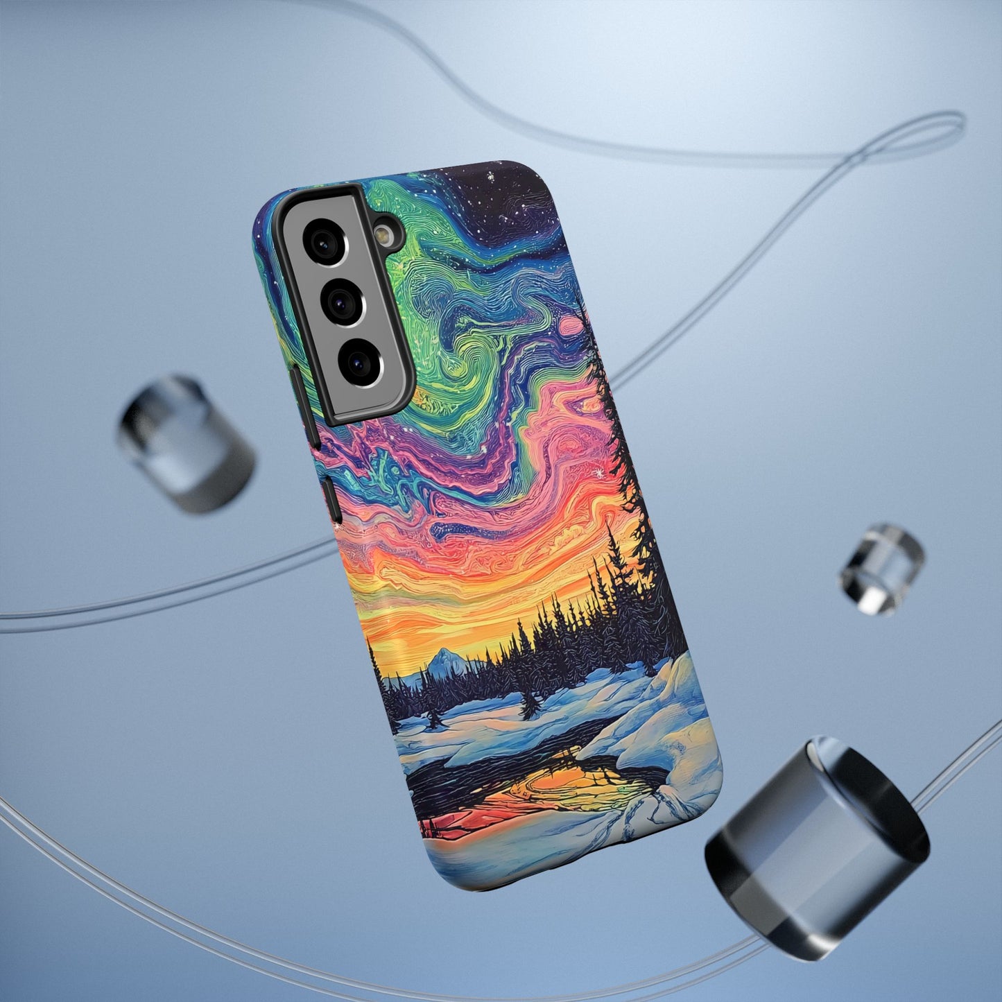 Nature-Inspired Impact-Resistant Phone Case - Vibrant Galaxy Sky Design