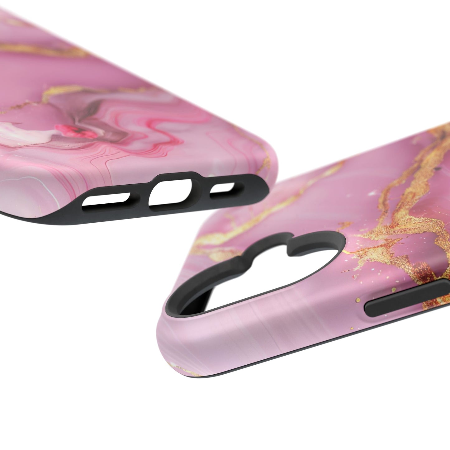 Elegant Marble Phone Case - Pink & Gold