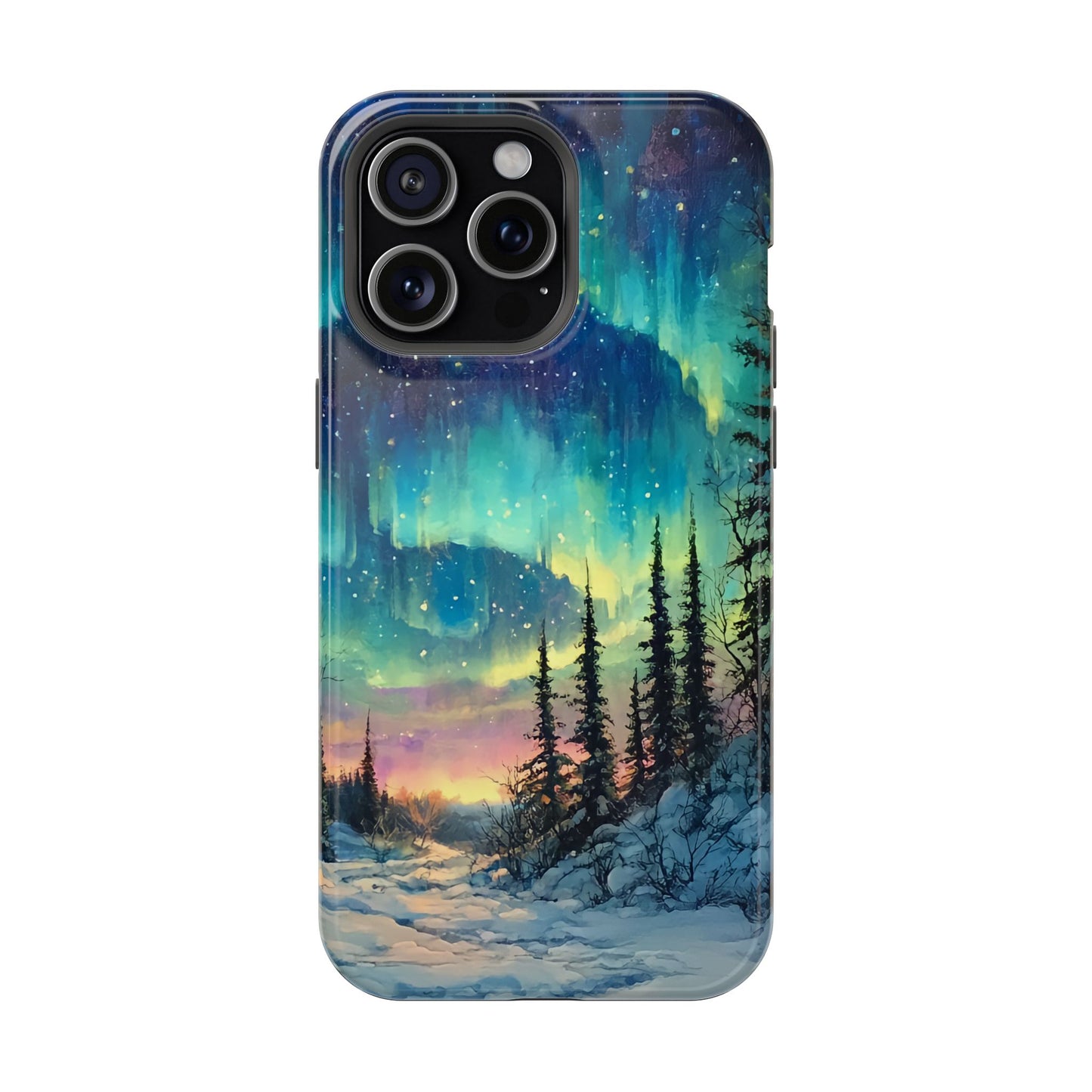 Aurora Borealis Impact-Resistant Phone Case - Durable Protection with Stunning Northern Lights Design