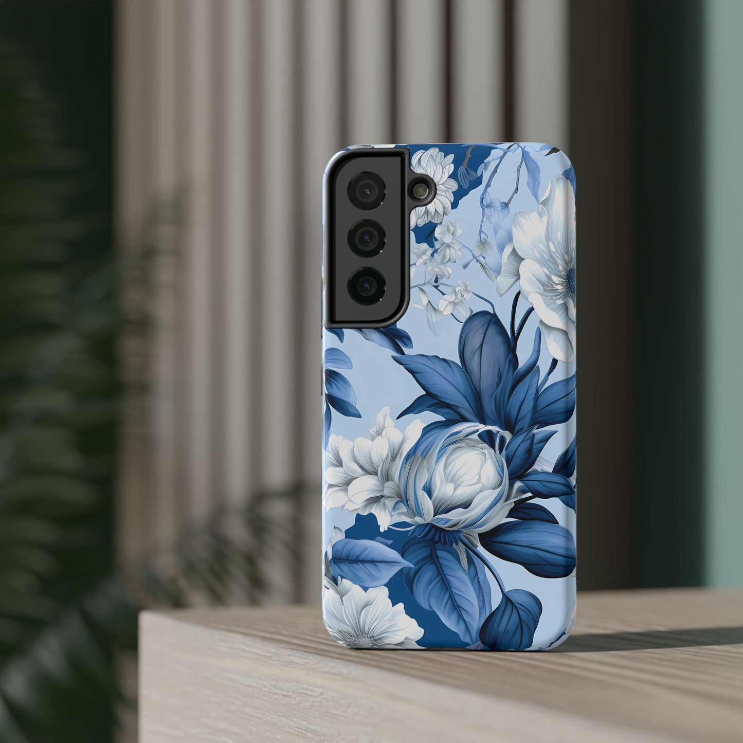 Elegant Blue Floral Phone Case