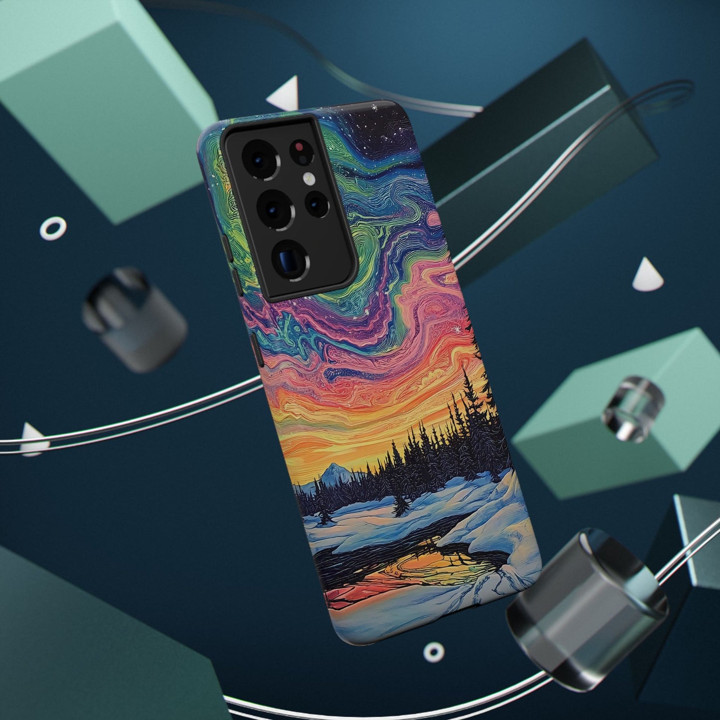 Nature-Inspired Impact-Resistant Phone Case - Vibrant Galaxy Sky Design