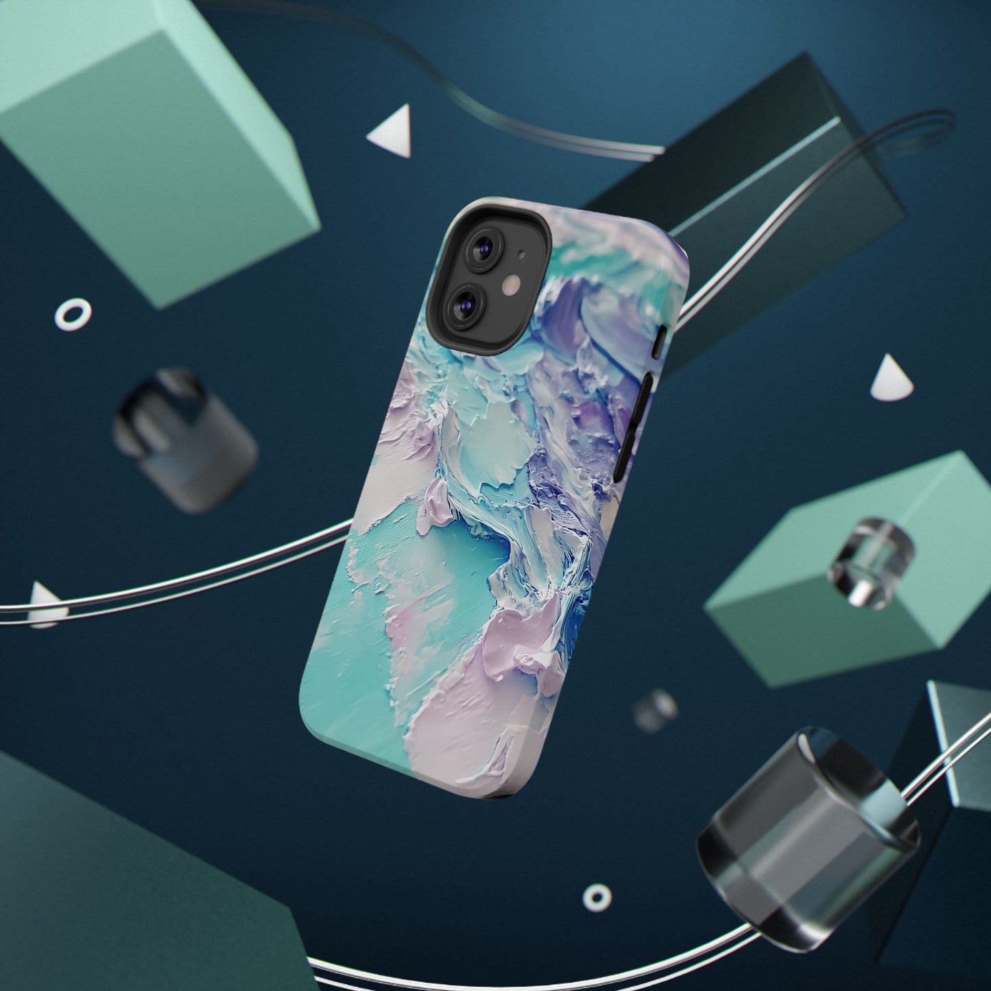 Aqua Abstract Impact-Resistant Phone Case