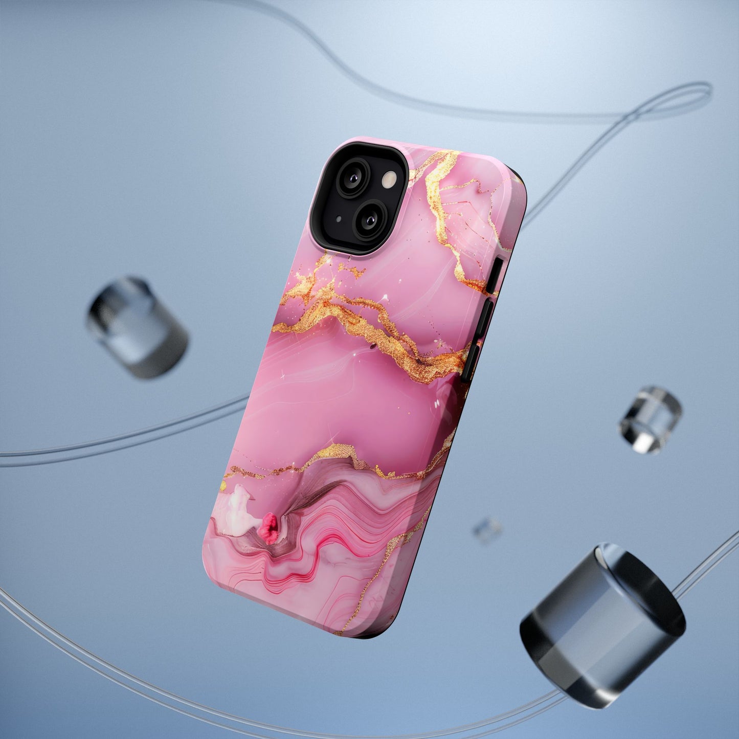 Elegant Marble Phone Case - Pink & Gold