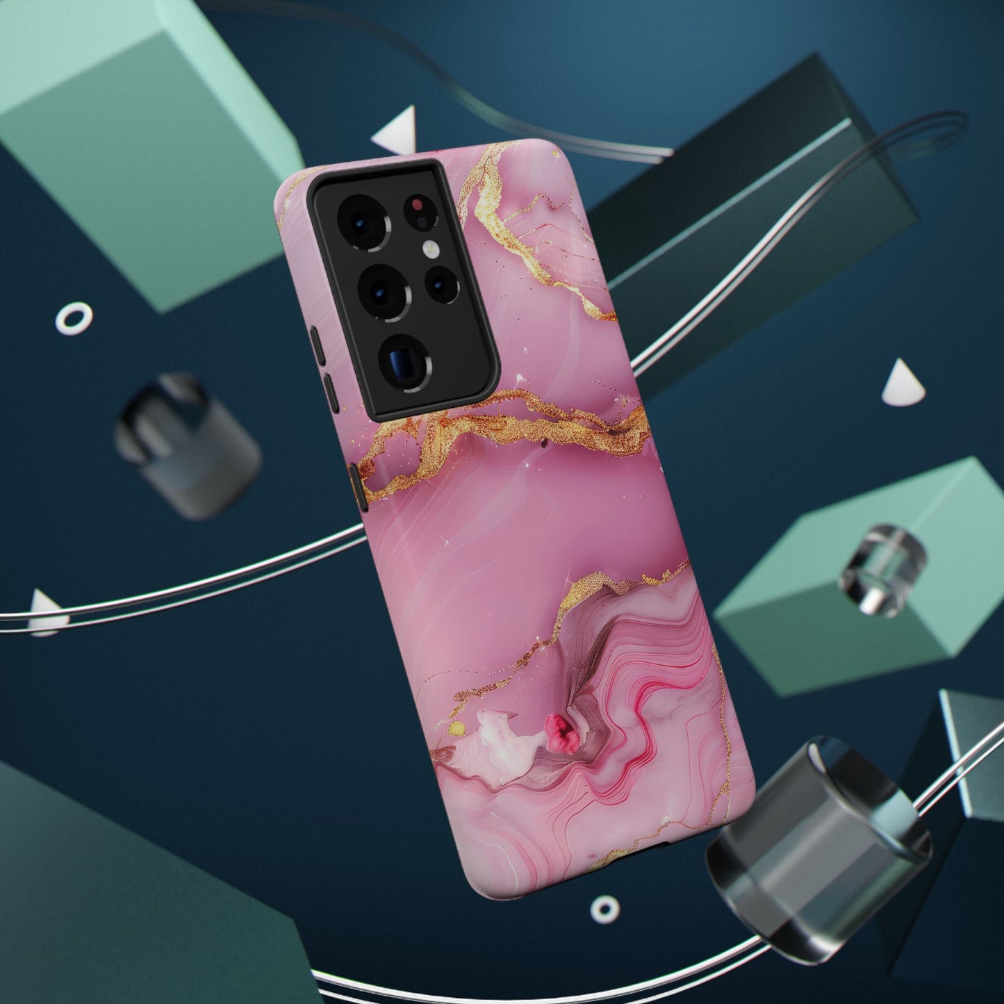 Elegant Marble Phone Case - Pink & Gold