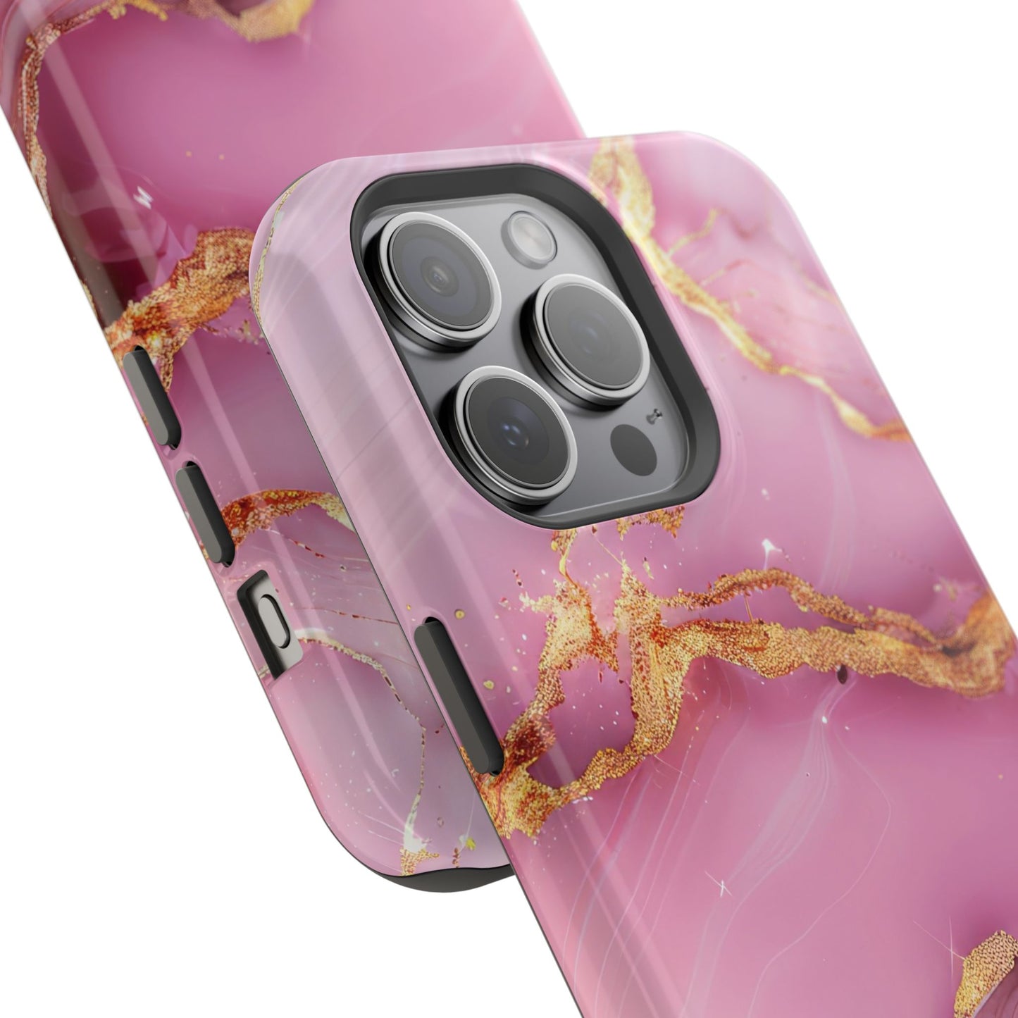 Elegant Marble Phone Case - Pink & Gold