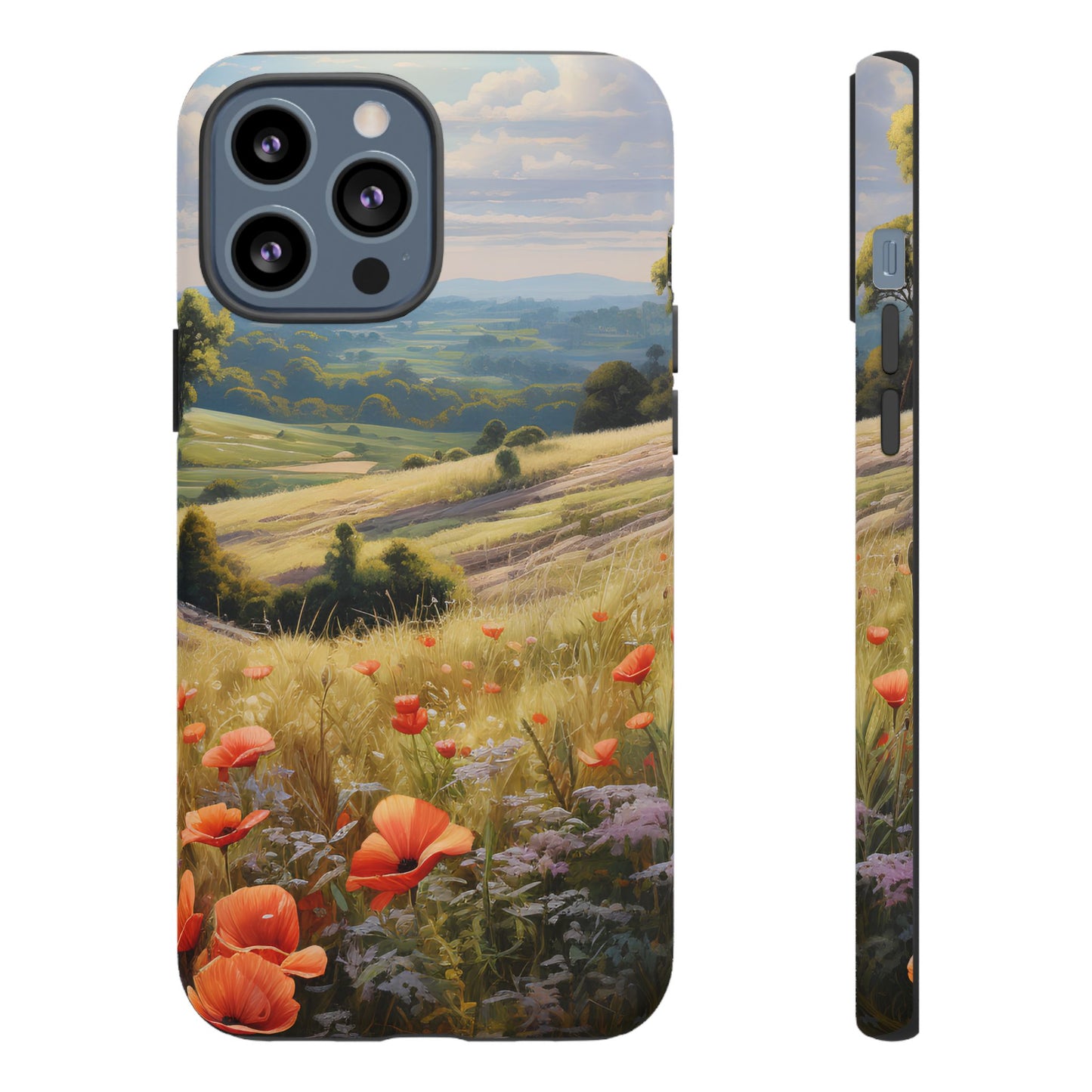 Phone Case with Beautiful Poppy Field Design