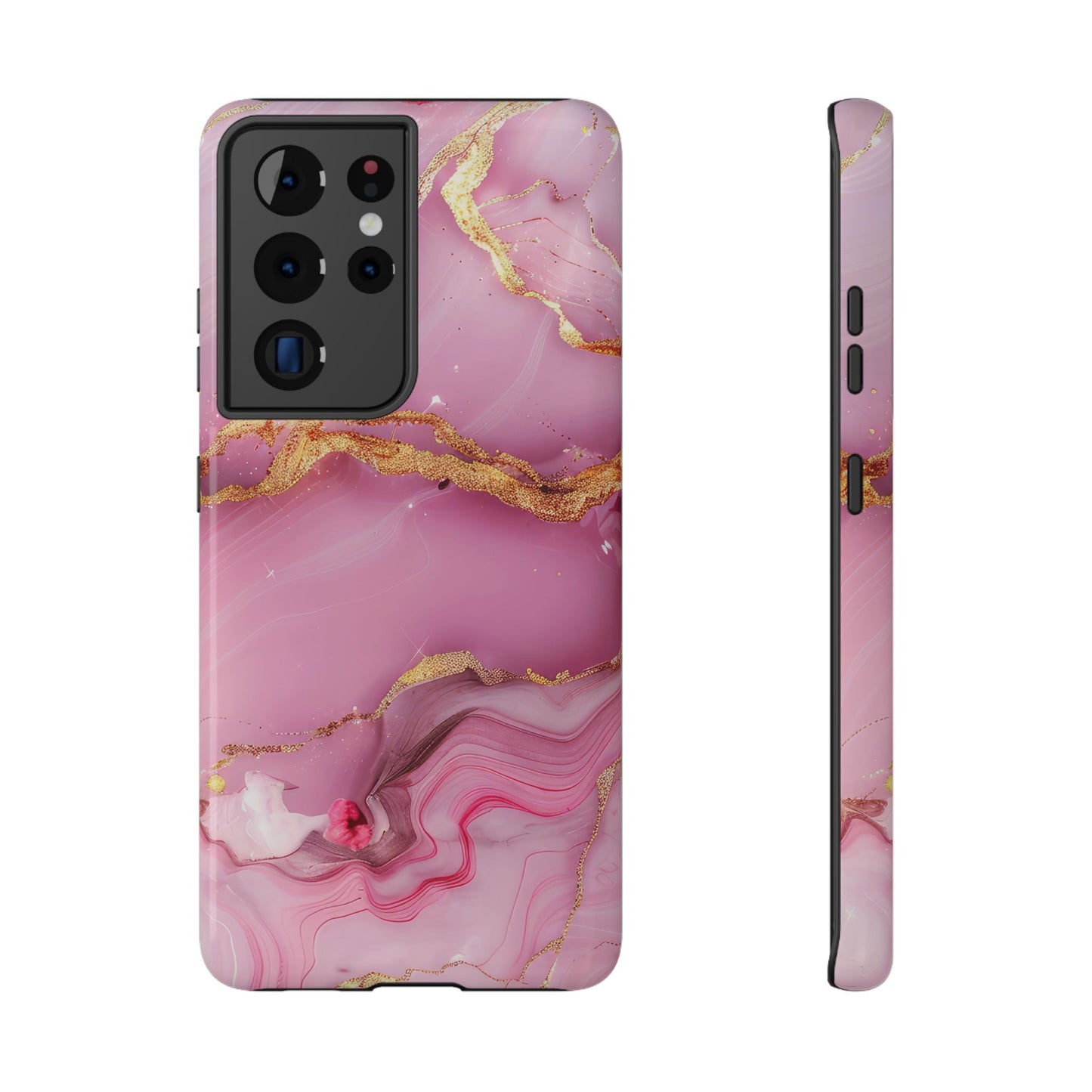 Elegant Marble Phone Case - Pink & Gold