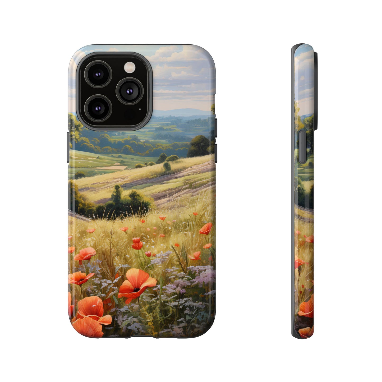 Phone Case with Beautiful Poppy Field Design