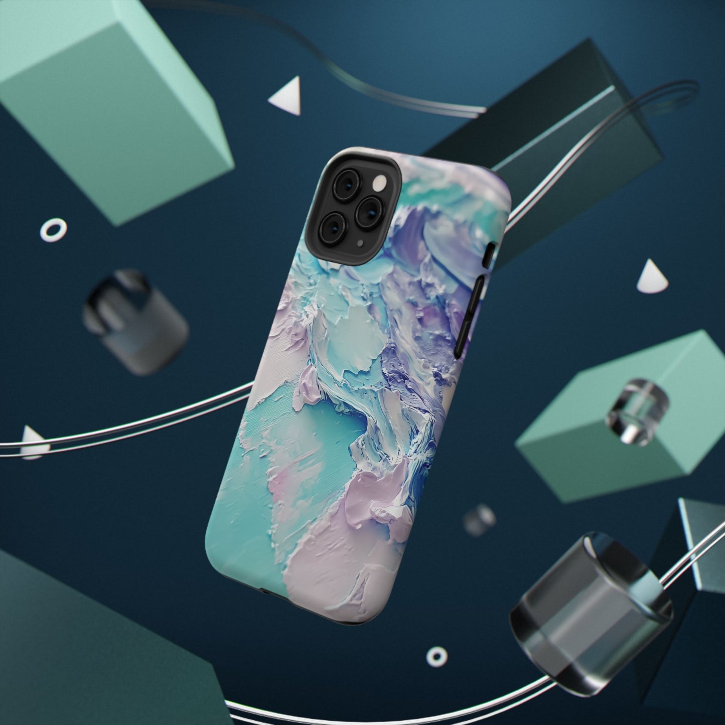 Aqua Abstract Impact-Resistant Phone Case