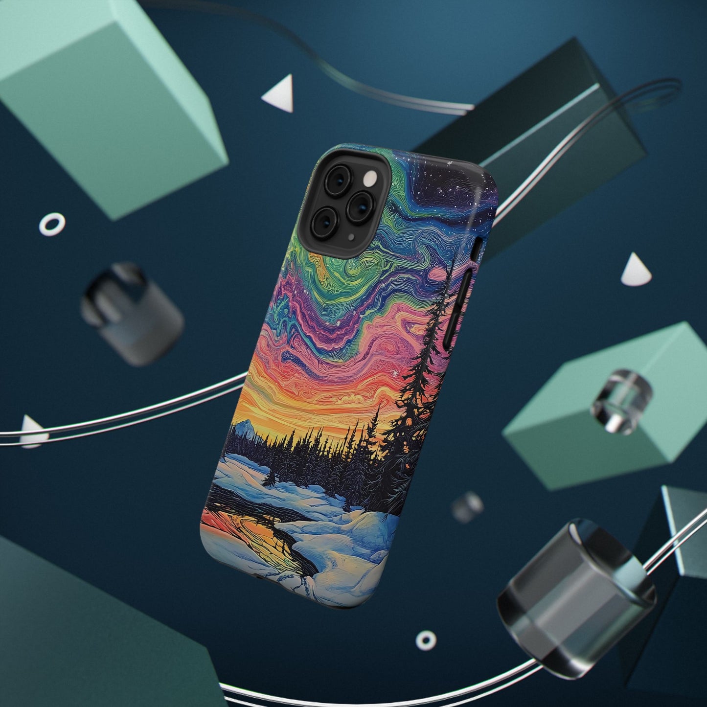 Nature-Inspired Impact-Resistant Phone Case - Vibrant Galaxy Sky Design