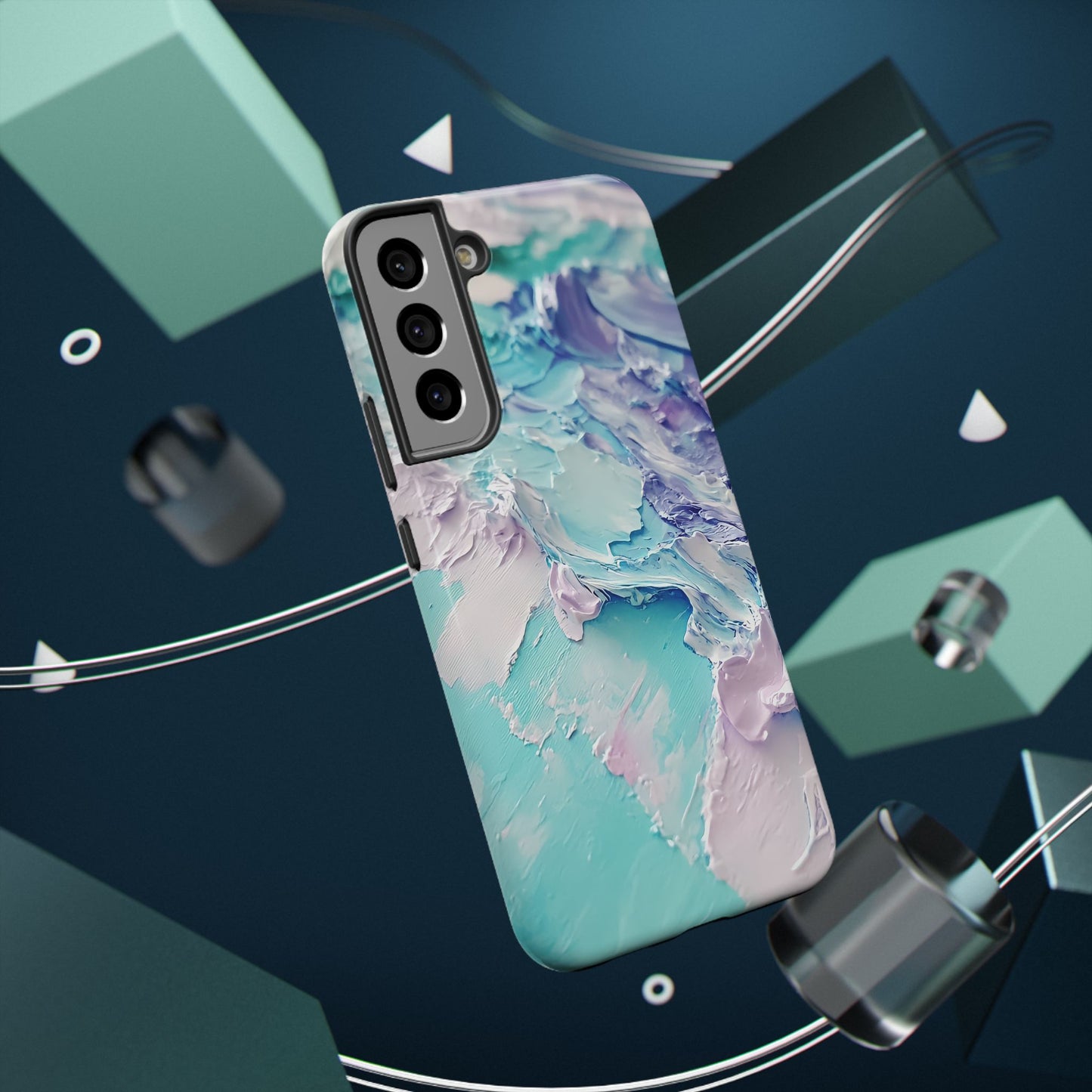 Aqua Abstract Impact-Resistant Phone Case