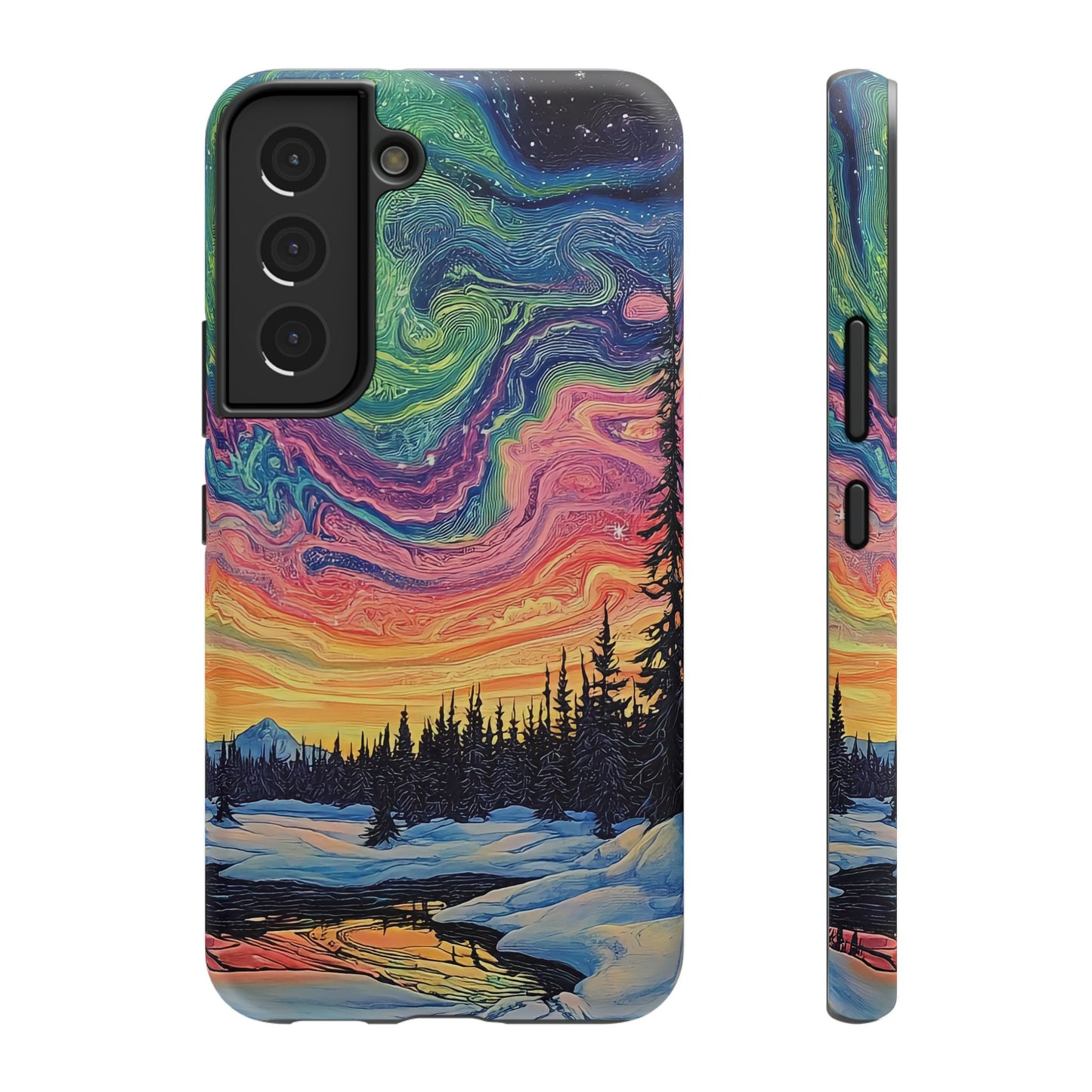 Nature-Inspired Impact-Resistant Phone Case - Vibrant Galaxy Sky Design