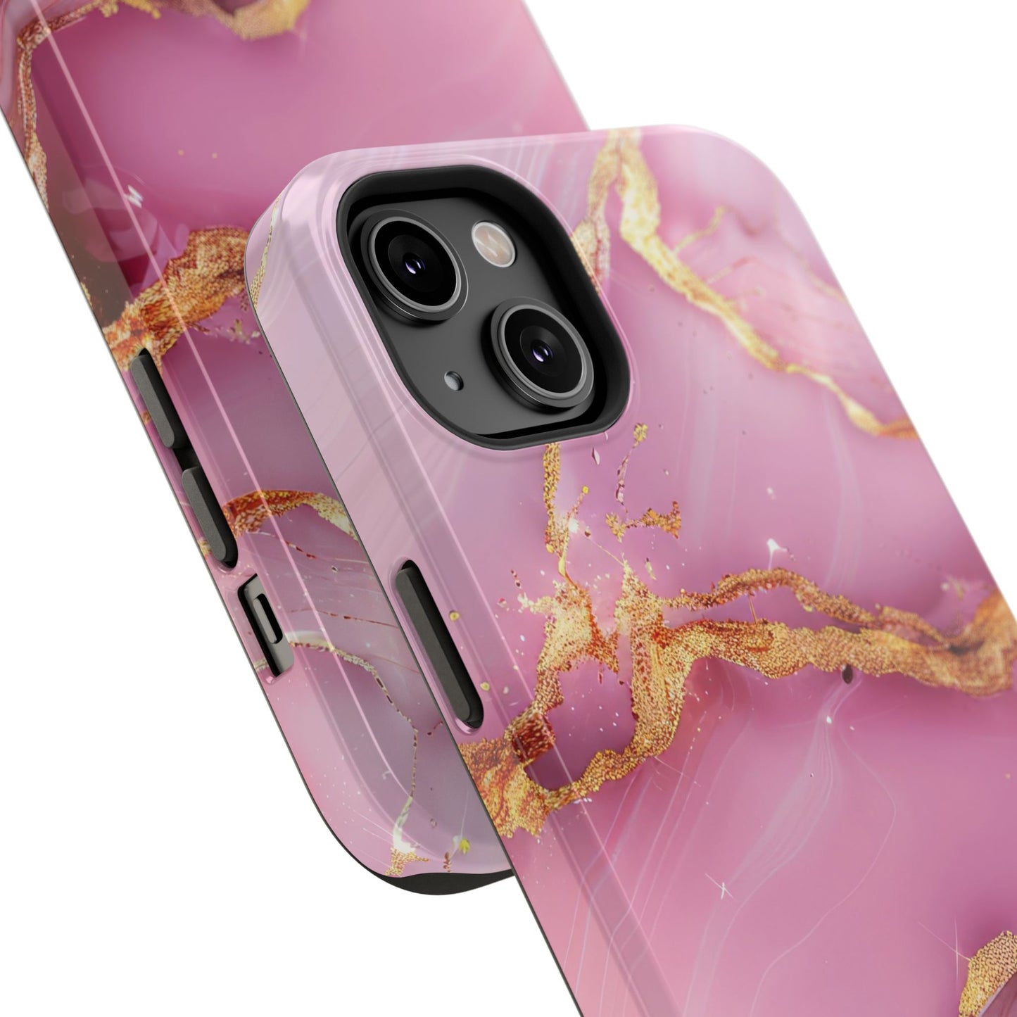 Elegant Marble Phone Case - Pink & Gold