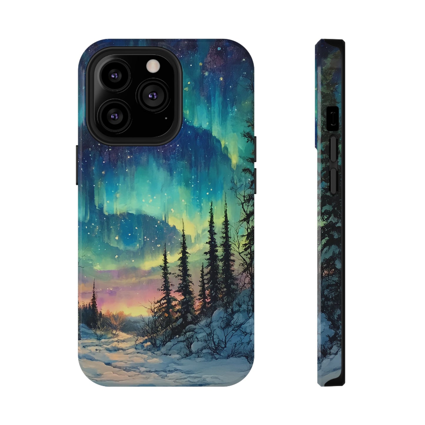 Aurora Borealis Impact-Resistant Phone Case - Durable Protection with Stunning Northern Lights Design