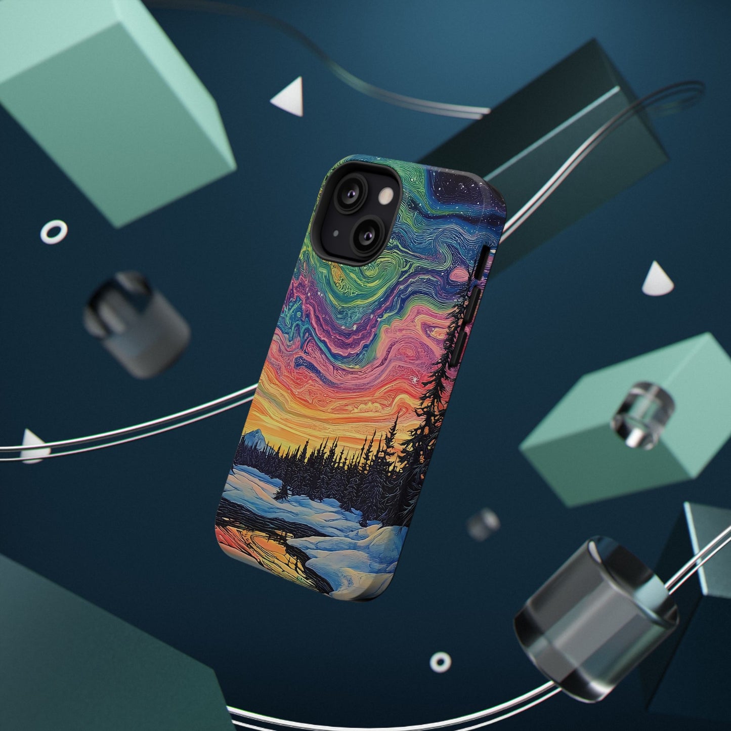 Nature-Inspired Impact-Resistant Phone Case - Vibrant Galaxy Sky Design