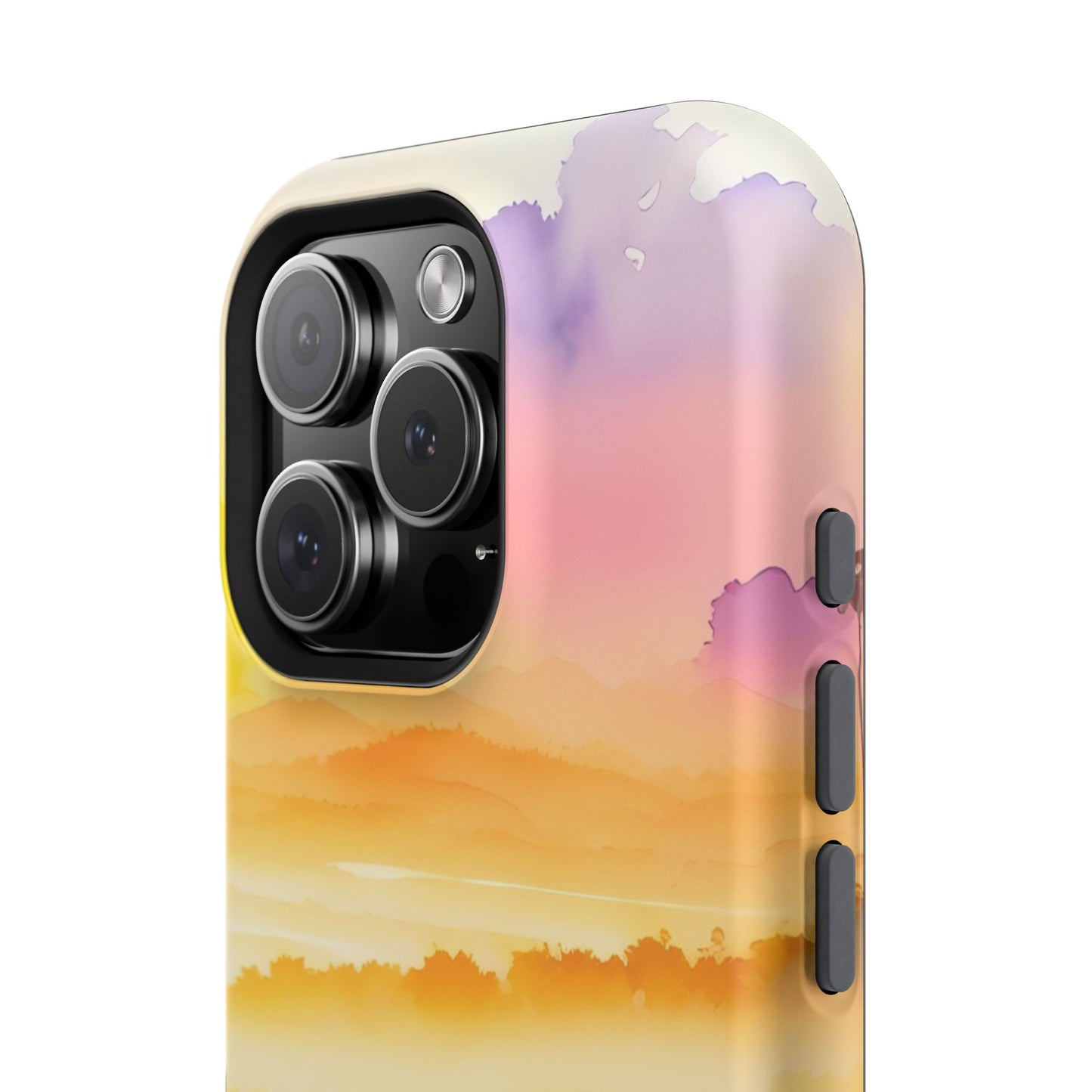 Scenic Landscape IPhone Case - Floral Sunset Design