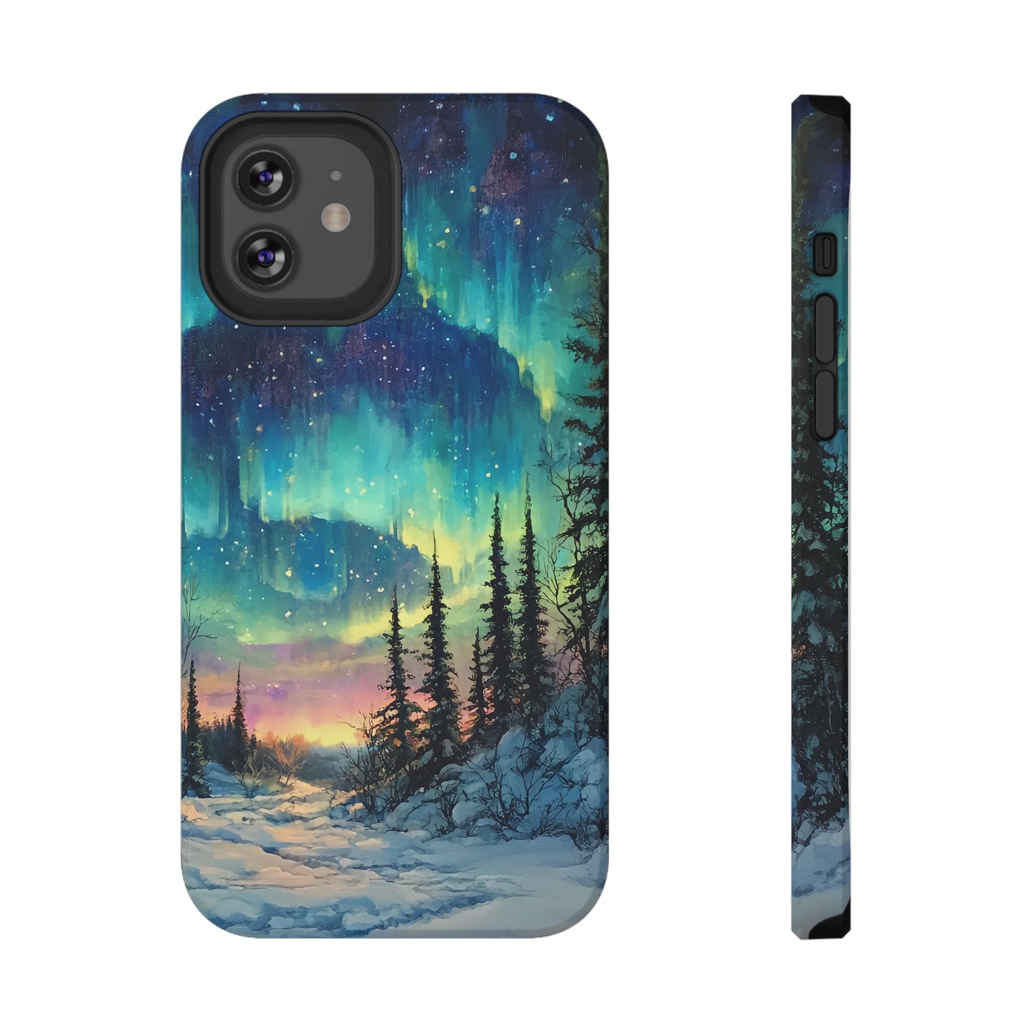 Aurora Borealis Impact-Resistant Phone Case - Durable Protection with Stunning Northern Lights Design