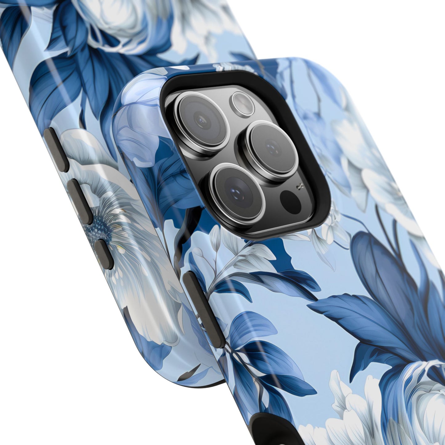 Elegant Blue Floral Phone Case