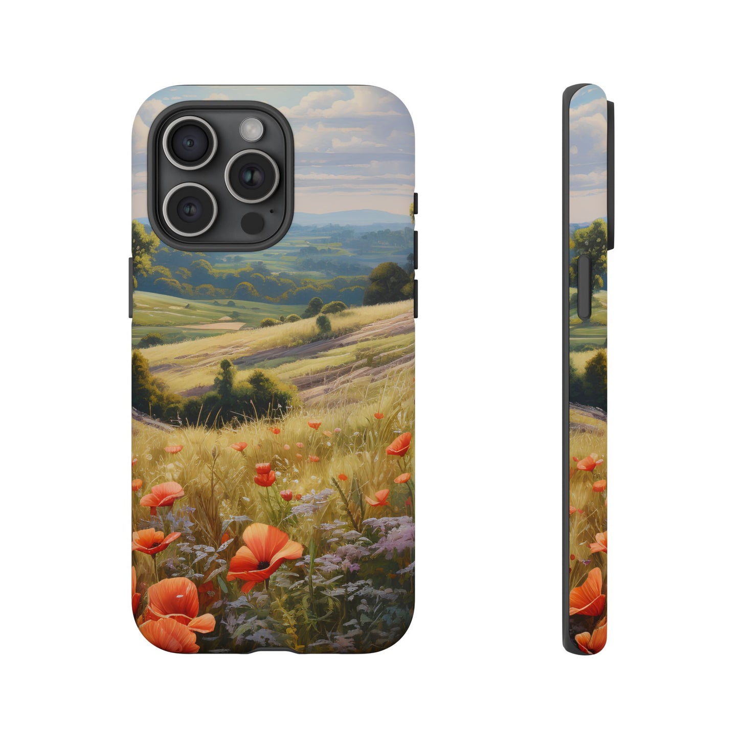 Phone Case with Beautiful Poppy Field Design