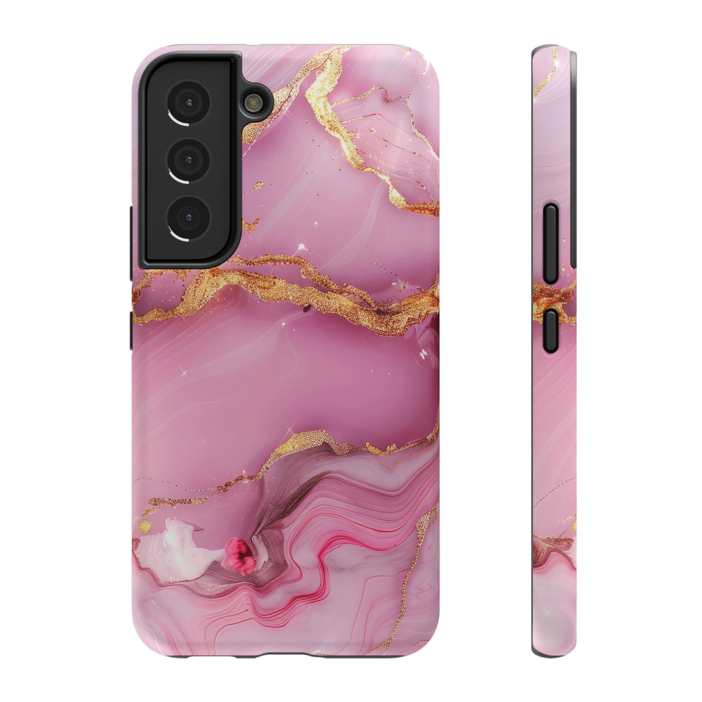 Elegant Marble Phone Case - Pink & Gold